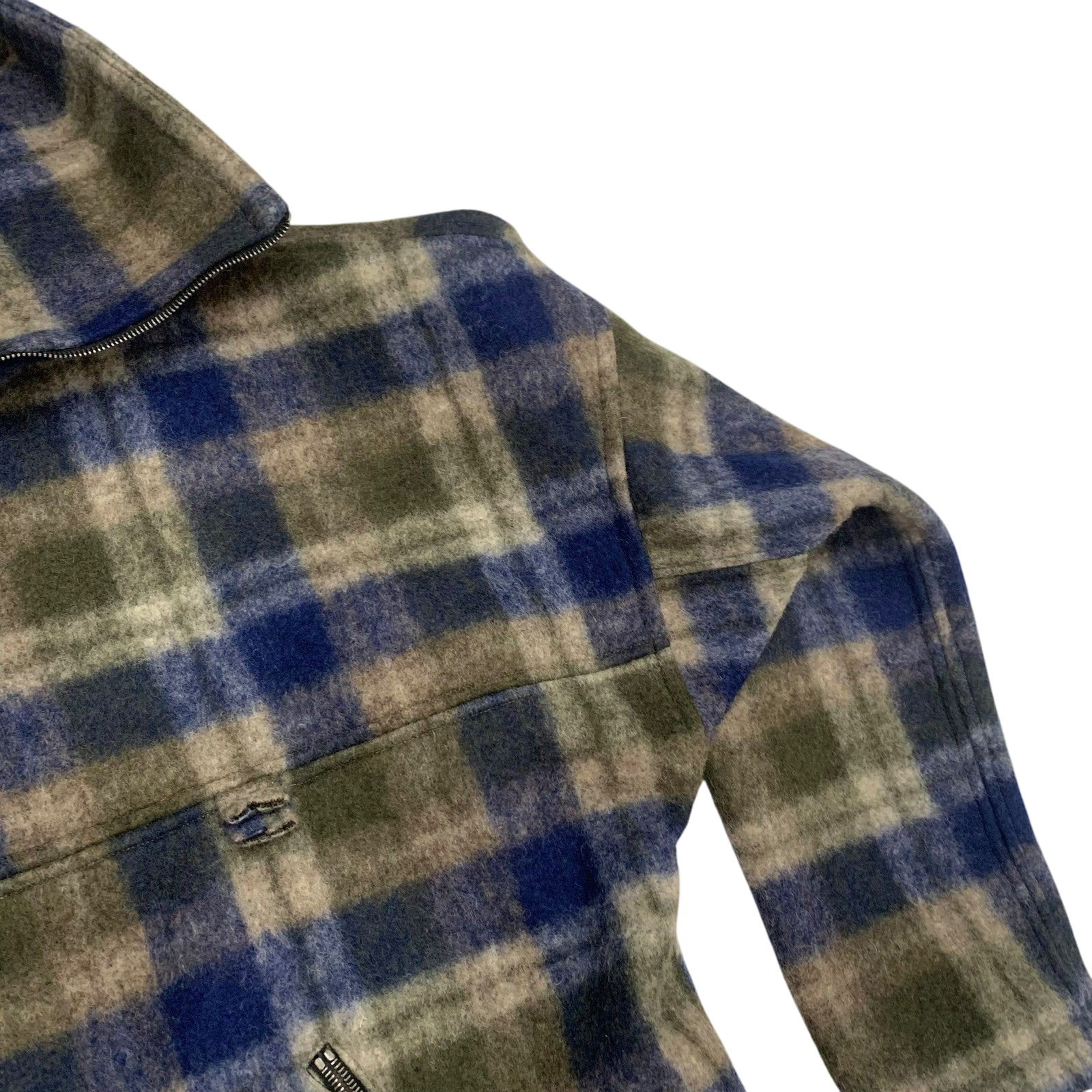 Reese Cooper AW18 Lone Pine High Neck Wool Check Pullover Jacket (Fits L-XL)