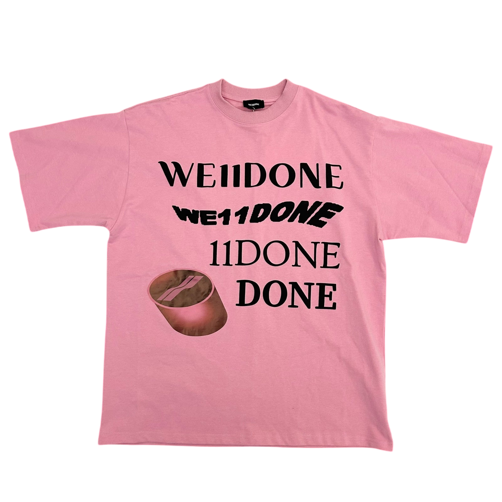 WE11DONE Classic Embroidered Logo T-Shirt Pink (Fits L)
