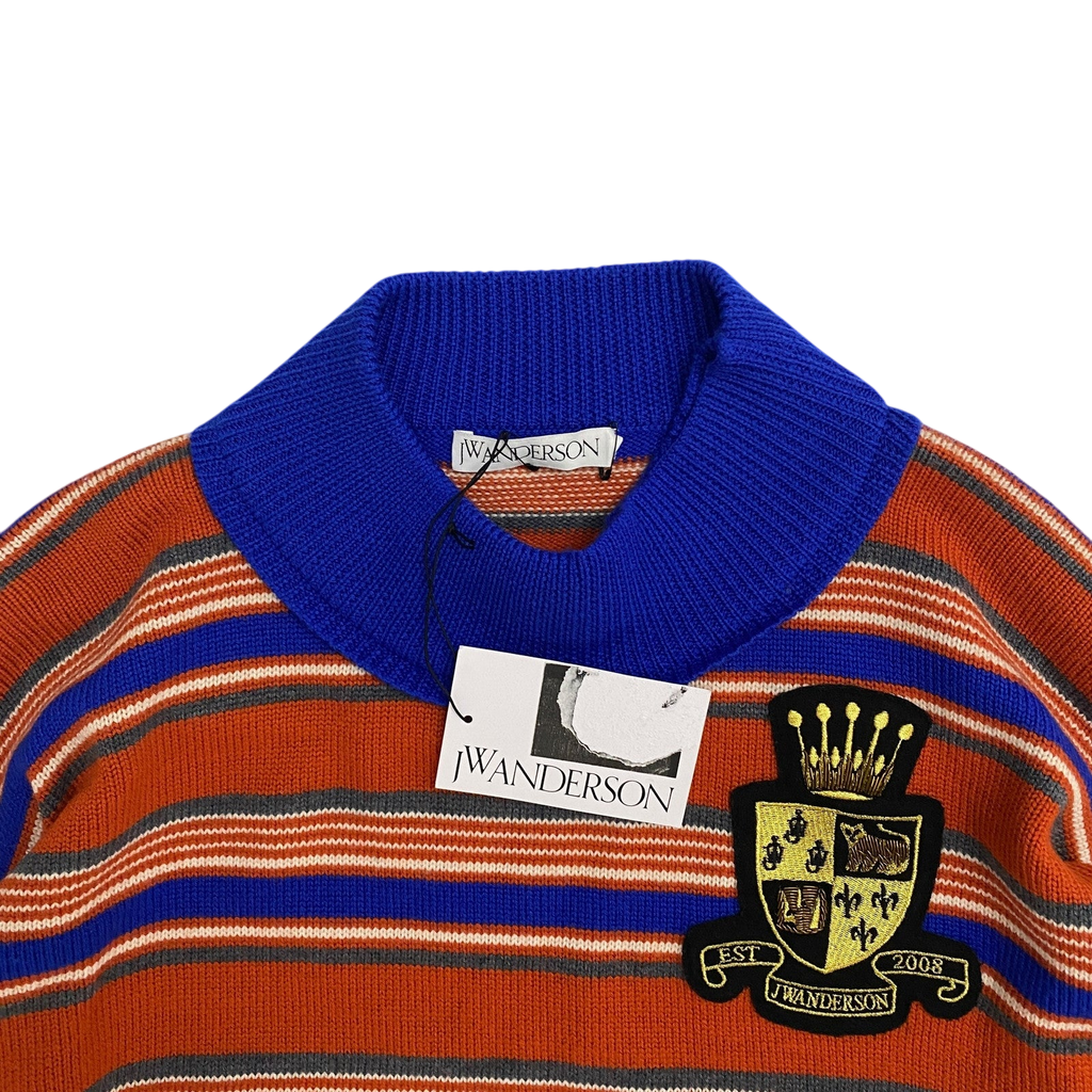 J.W. Anderson Deconstructed Logo Patch Striped Jumper (Size M)