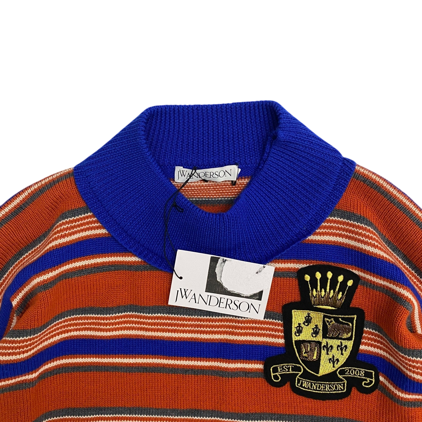 J.W. Anderson Deconstructed Logo Patch Striped Jumper (Size M)