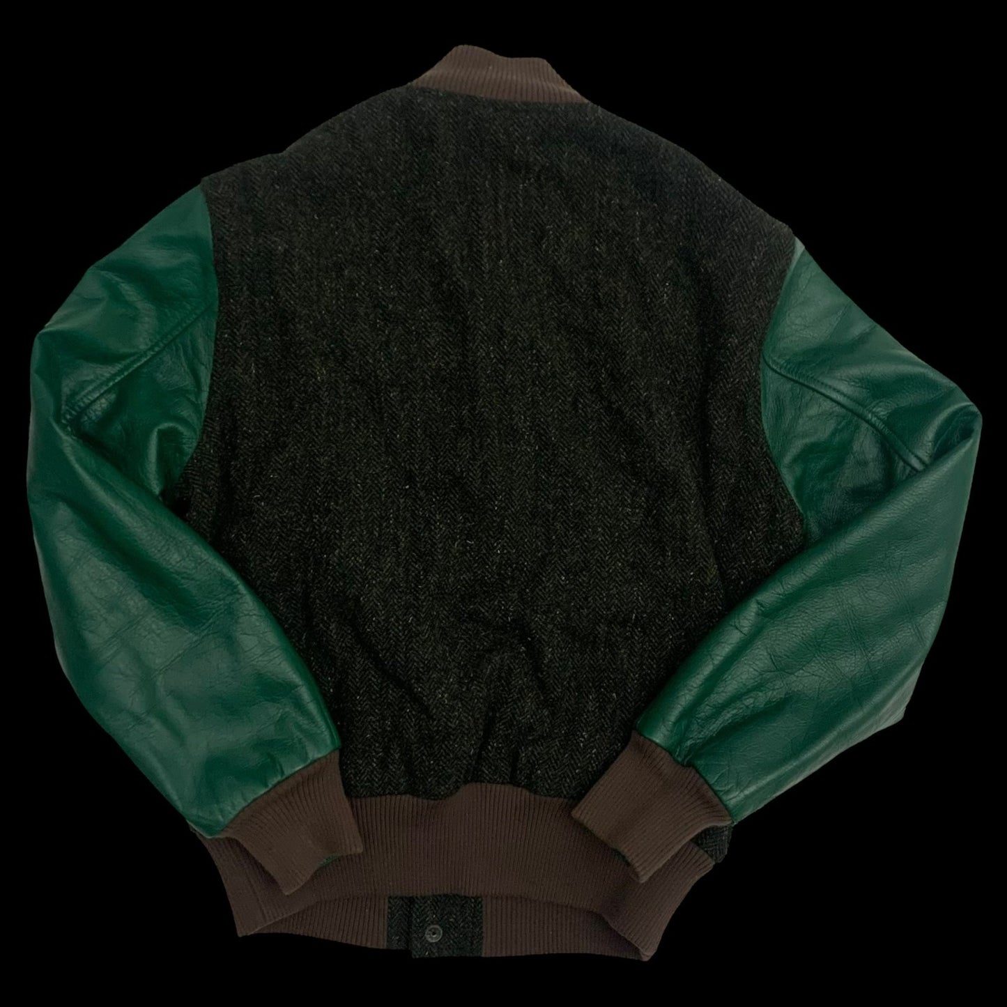 Sacai Colourblock Cowhide & Wool Stadium Jacket (Fits M)