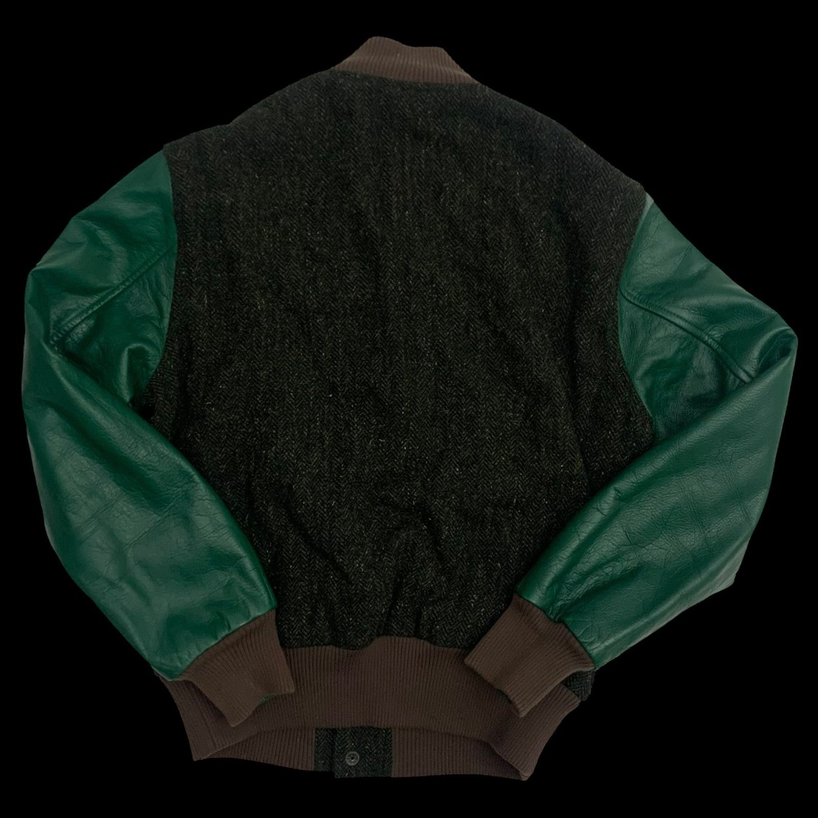 Sacai Colourblock Cowhide & Wool Stadium Jacket (Fits M)