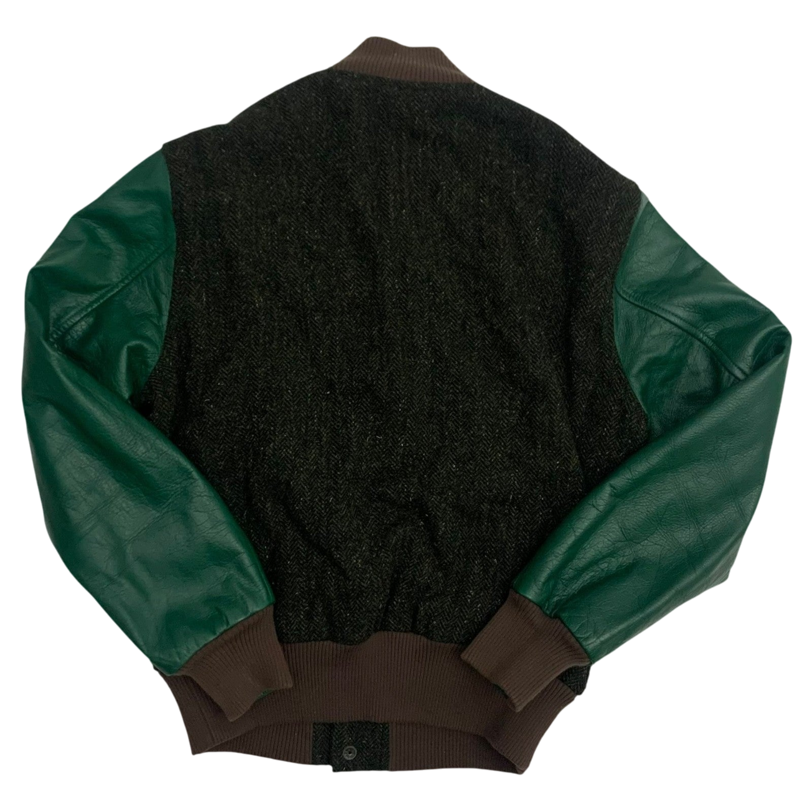 Sacai Colourblock Cowhide & Wool Stadium Jacket (Fits M)