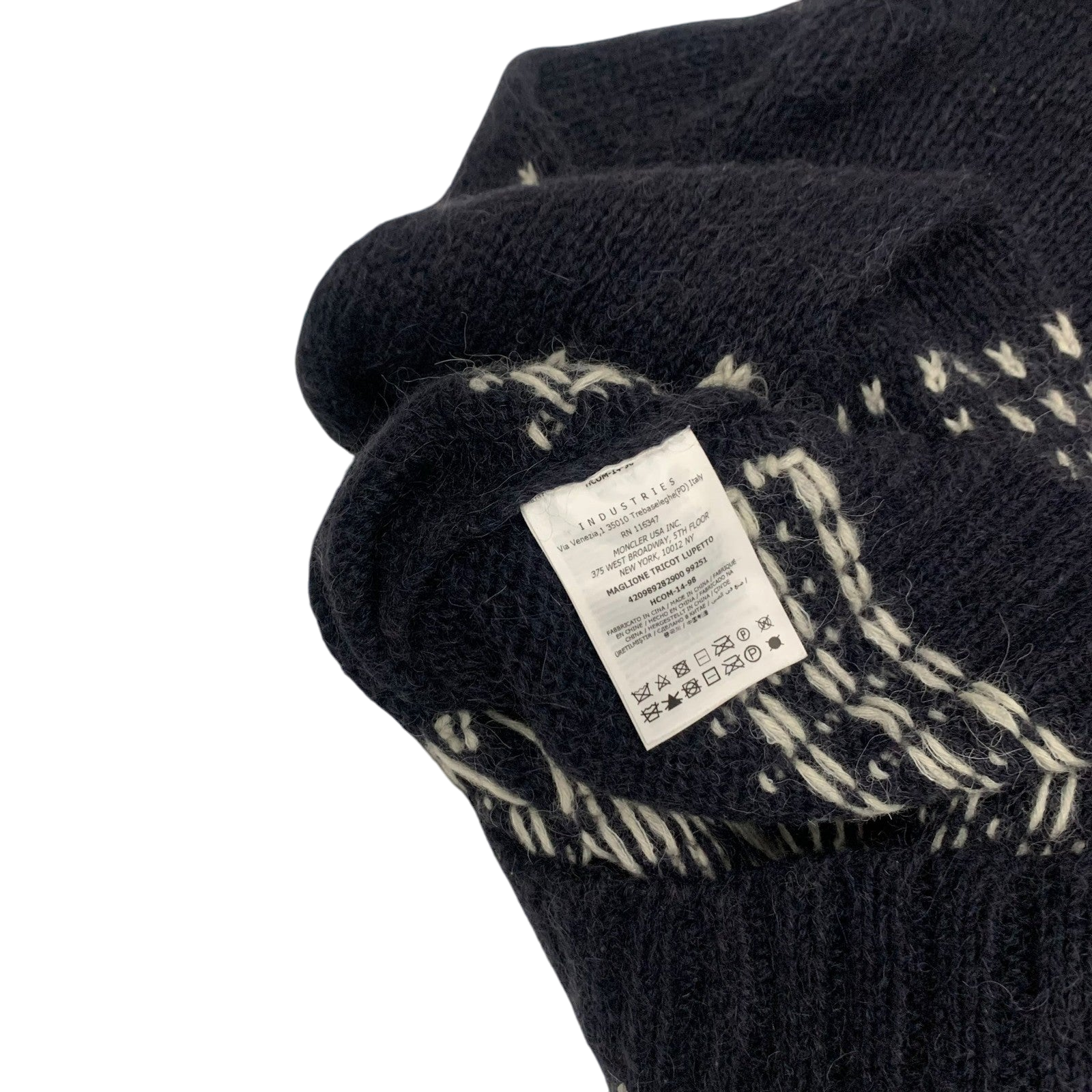 Moncler Vintage Graphic Wool Knit Sweatshirt Navy (Size M womens)