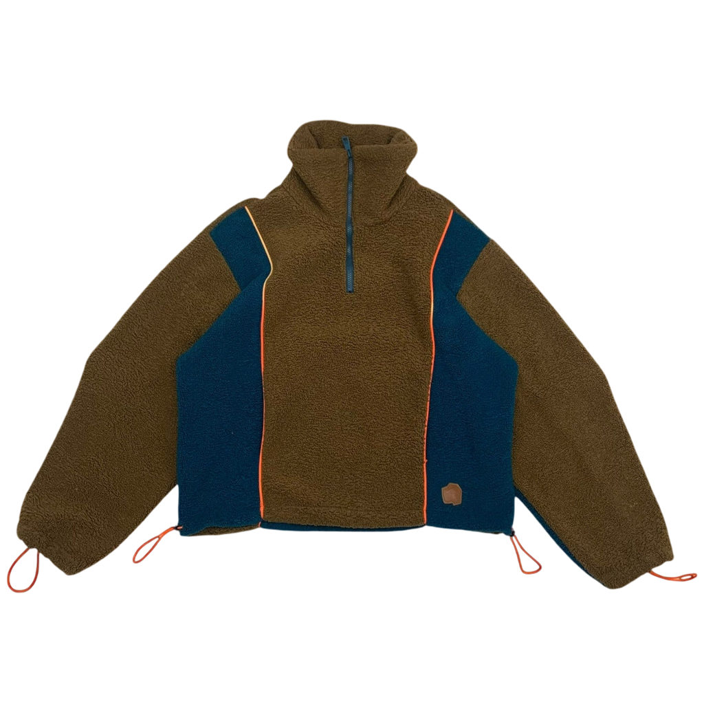 Ader Error Victo Fleece Jacket Brown / Blue (Fits L-XL)