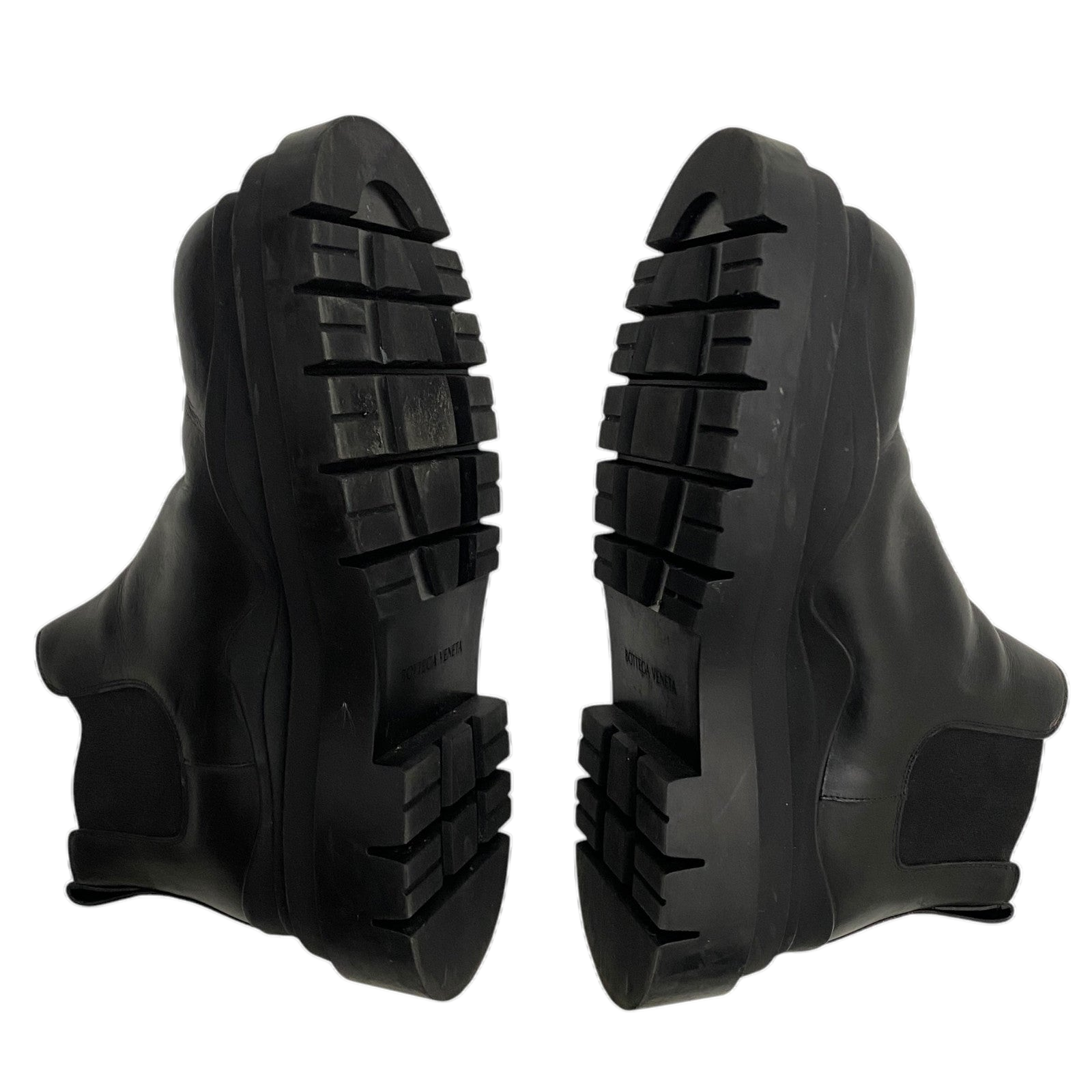 Bottega Veneta Tire Ankle Chelsea Boots Black (EU43/US10)