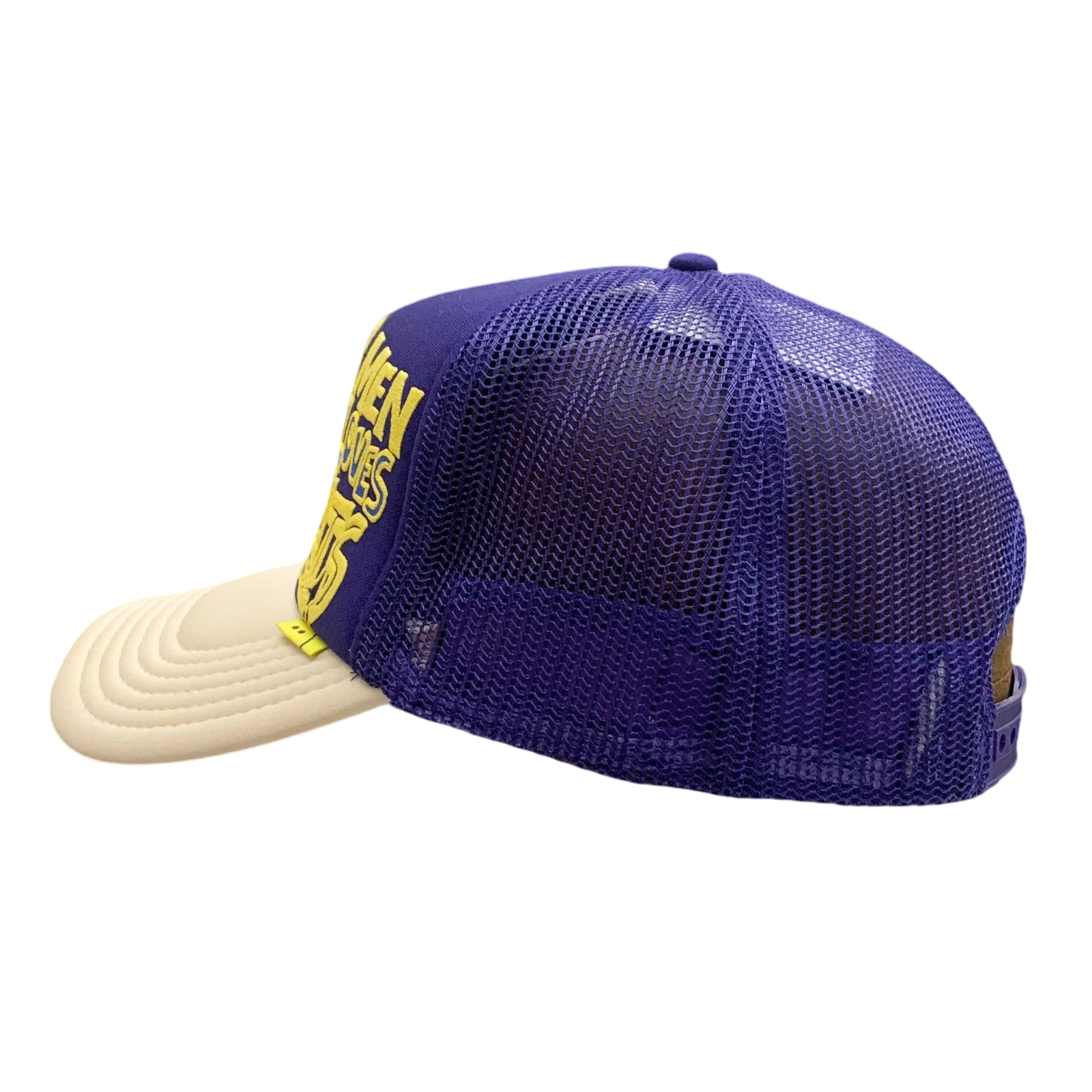 Kapital ‘Denim Men Loves Cats’ Mesh Trucker Cap Purple/Cream