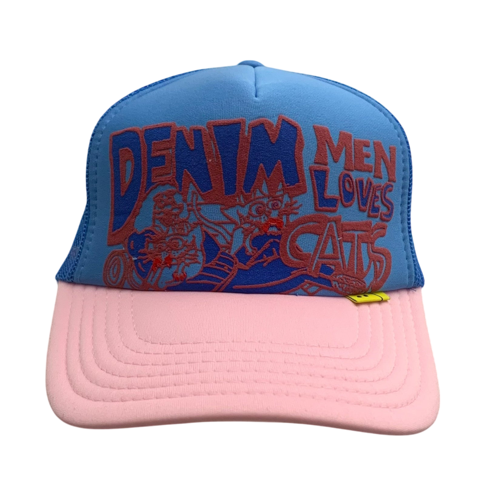 Kapital ‘Denim Men Loves Cats' Trucker Cap Blue/Pink