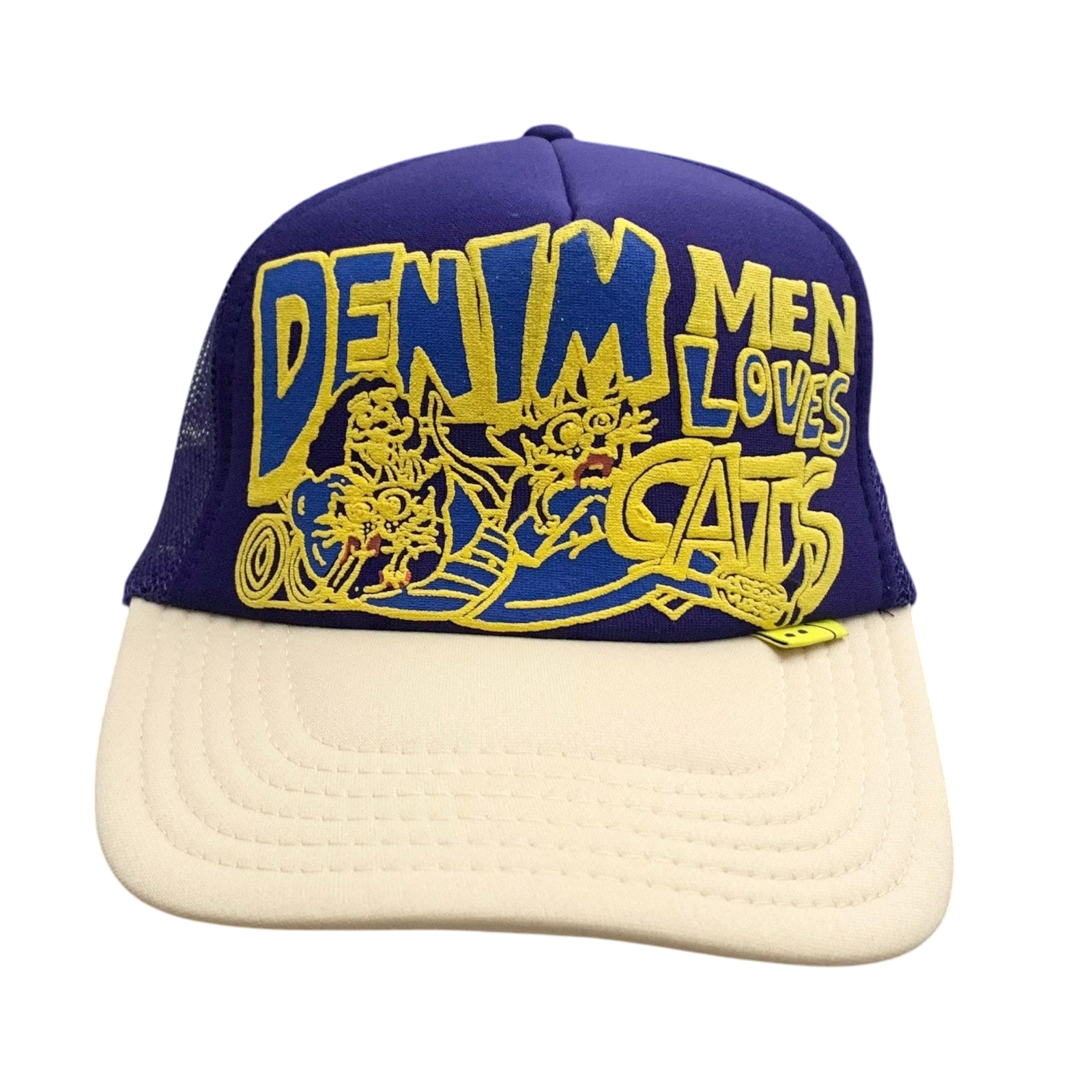 Kapital ‘Denim Men Loves Cats’ Mesh Trucker Cap Purple/Cream