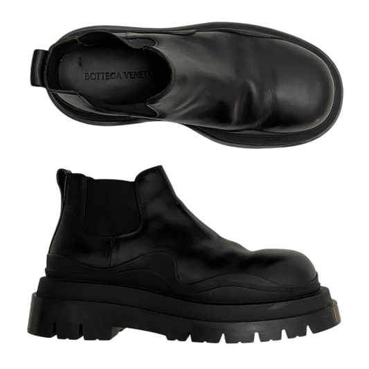 Bottega Veneta Tire Ankle Chelsea Boots Black (EU43/US10)