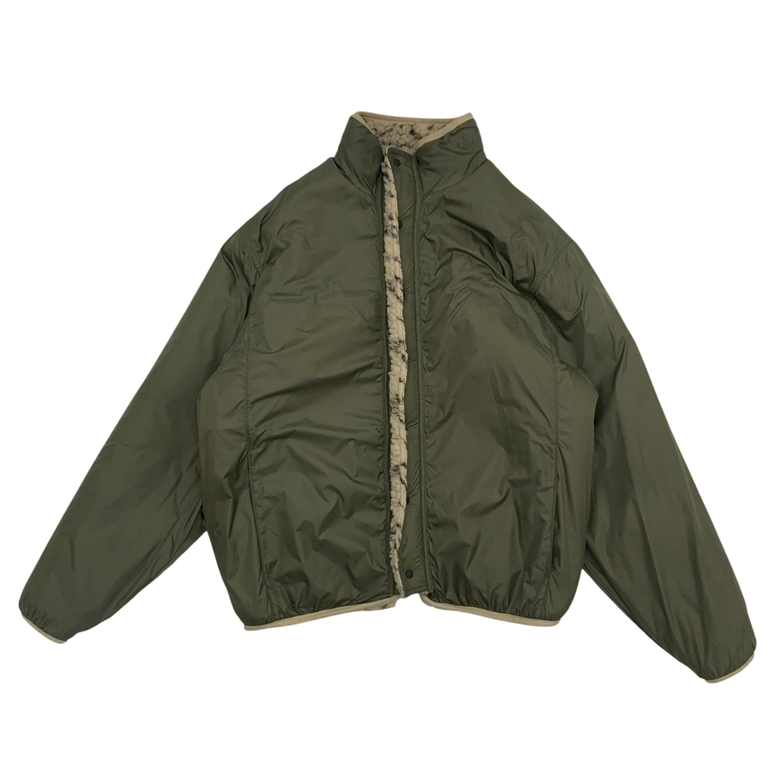 Kapital Do-Gi Sashiko Reversible Boa Fleece Jacket ‘Ecru’ (Size XL)