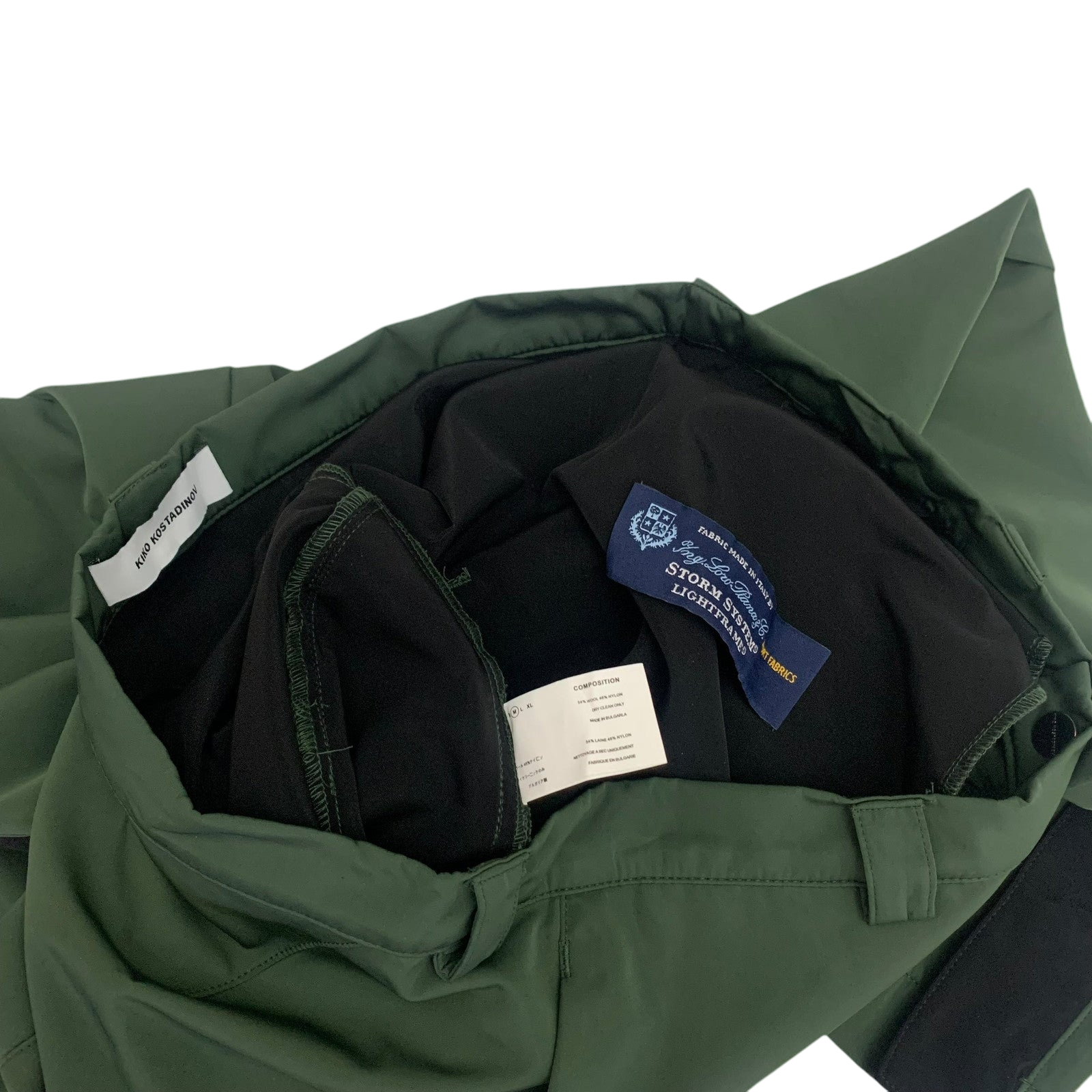 Kiko Kostadinov AW18 Gaetan Striped Trousers Green / Black (Size M)