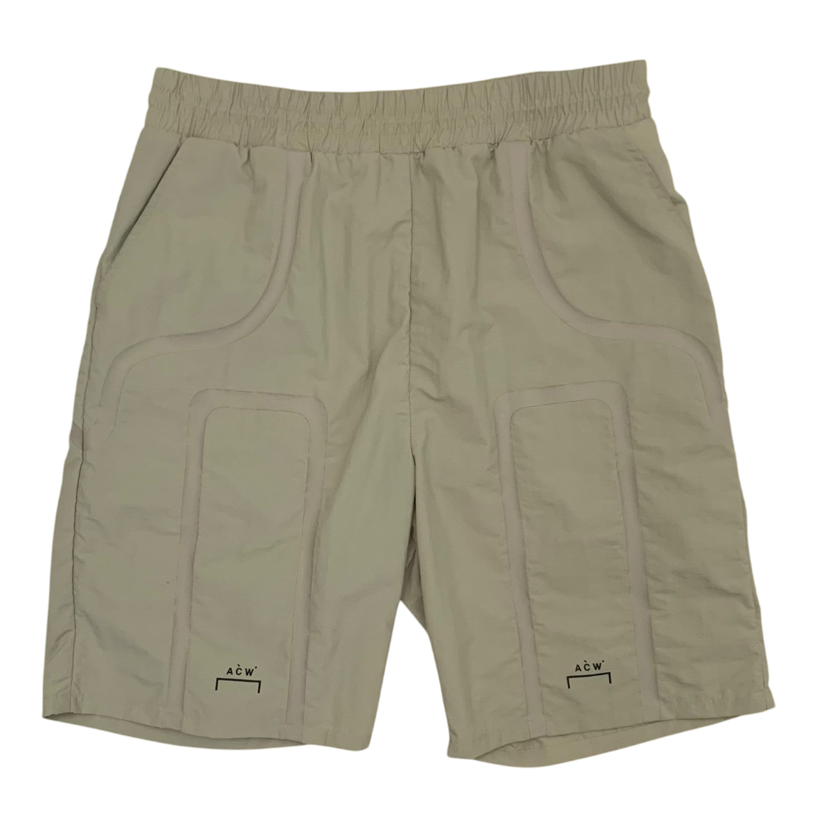 A-Cold-Wall Bracket Taped Track Shorts Beige (Size M)