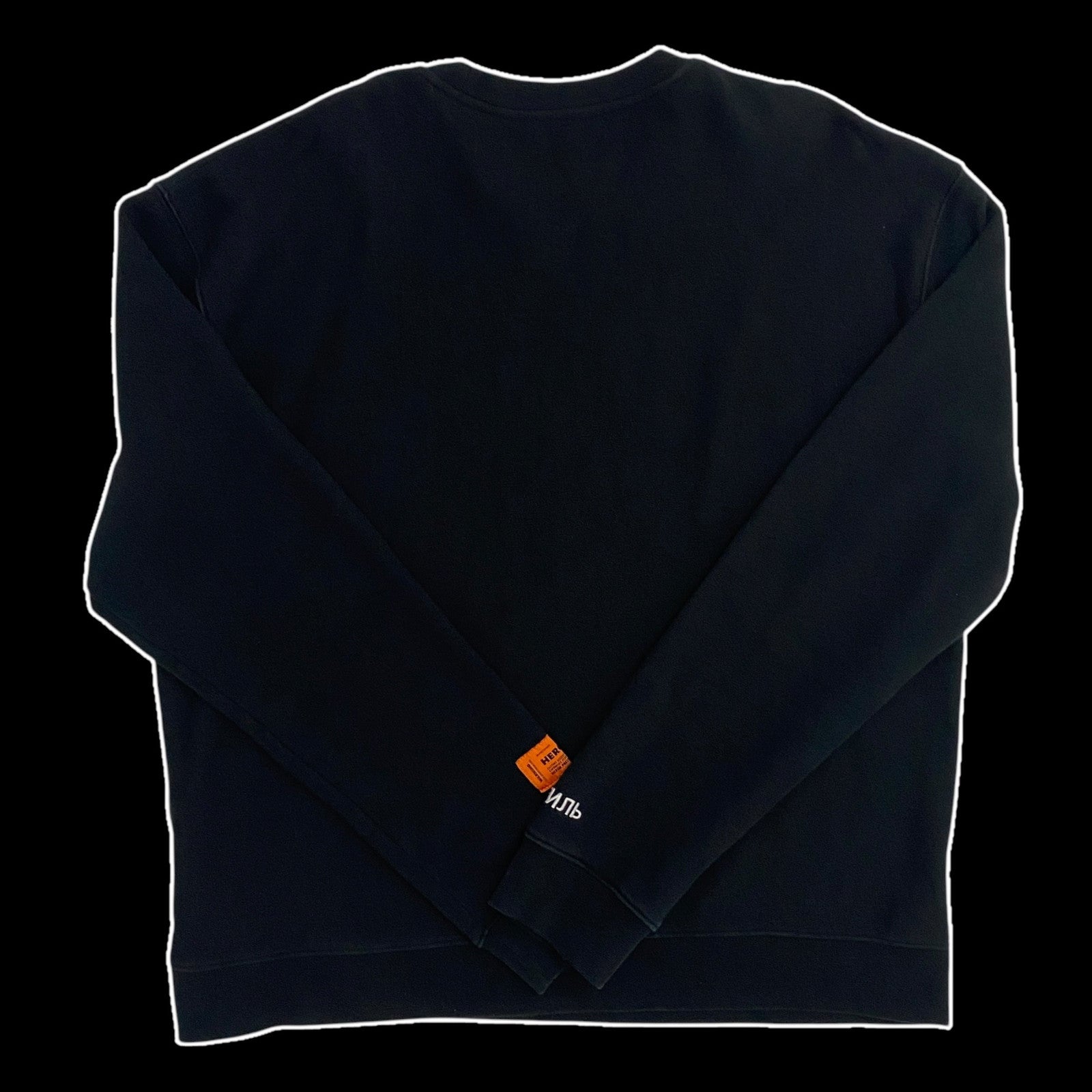 Heron Preston White HeronCrewneck Sweatshirt Black (fits L-XL)