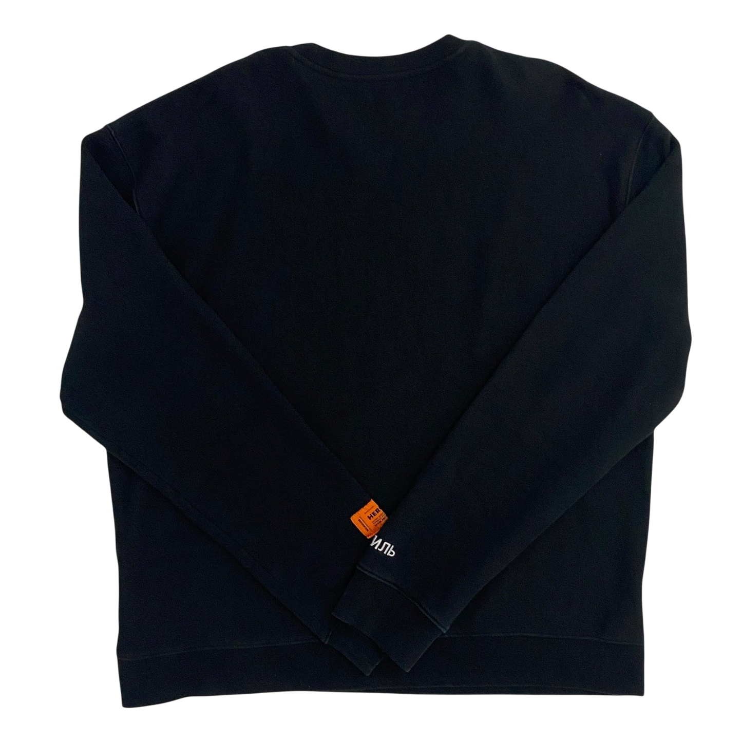 Heron Preston White HeronCrewneck Sweatshirt Black (fits L-XL)