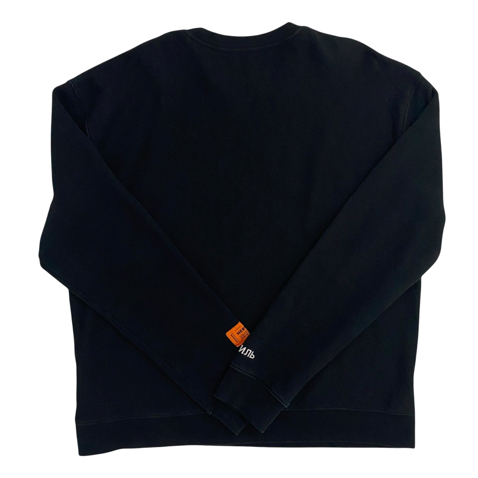 Heron Preston White HeronCrewneck Sweatshirt Black (fits L-XL)