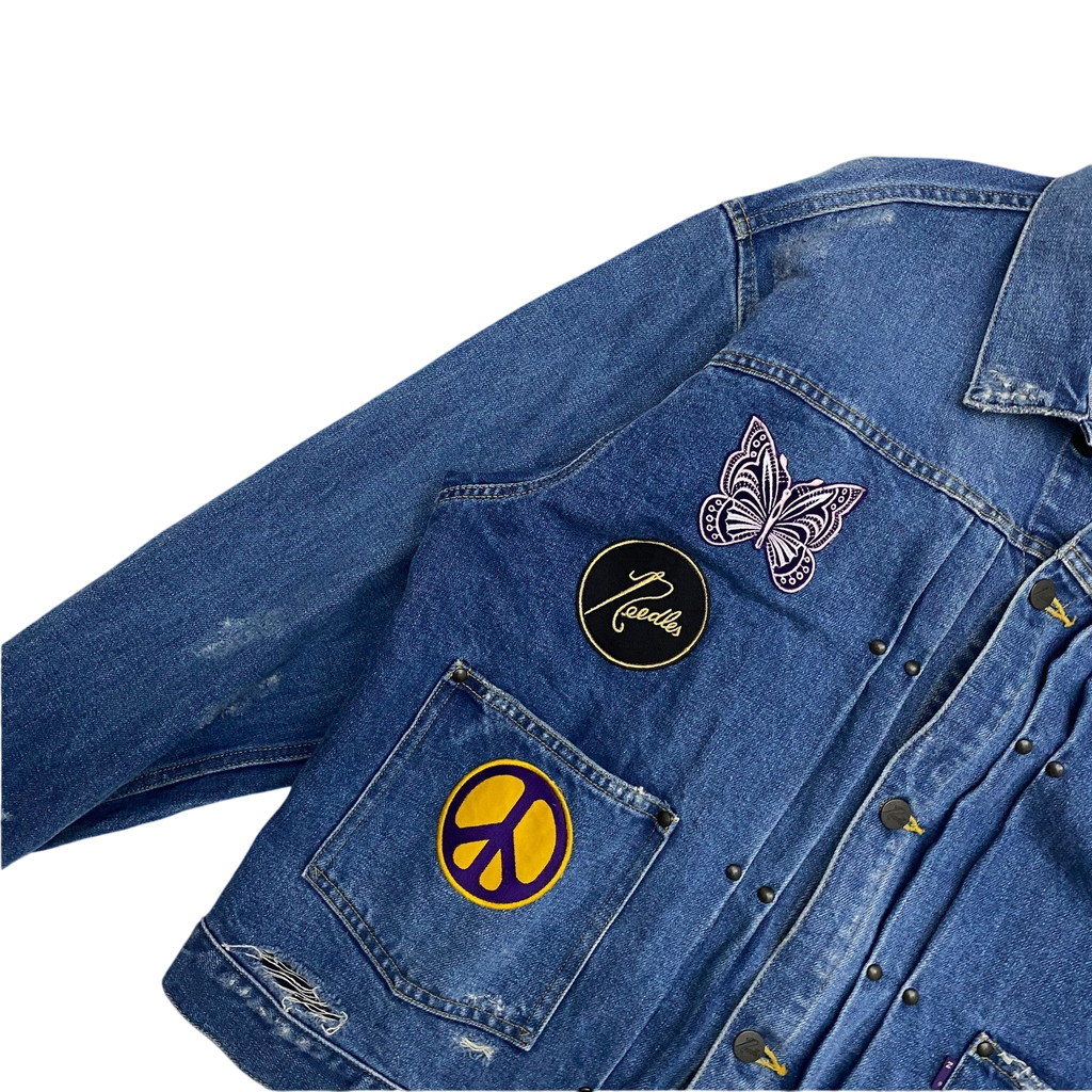 Needles Mixed-Patches Denim Jacket Indigo (Size L)