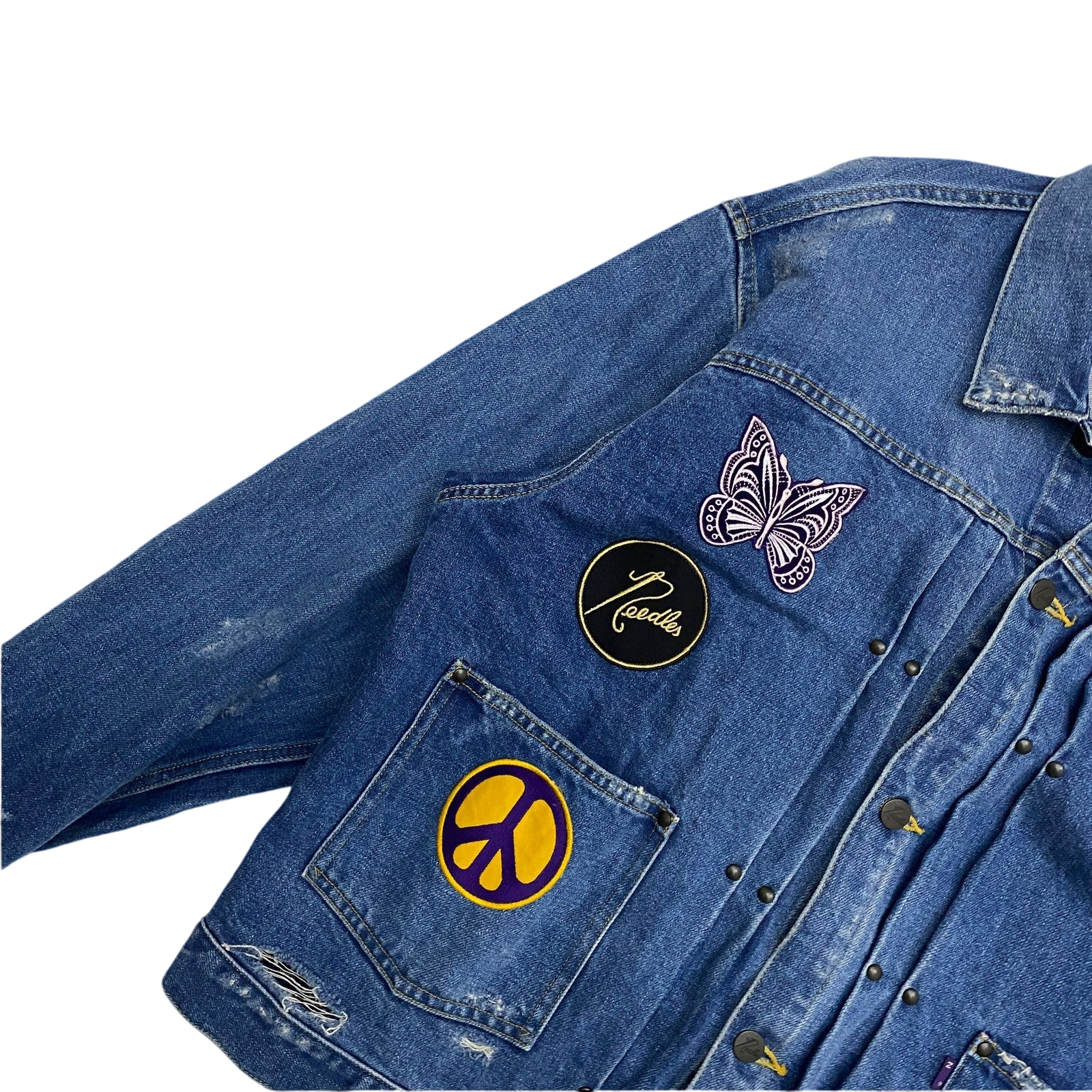 Needles Mixed-Patches Denim Jacket Indigo (Size L)