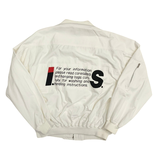 Issey Miyake Issey Sport AW1988 Care Label Bomber Jacket White (Fits M-L)