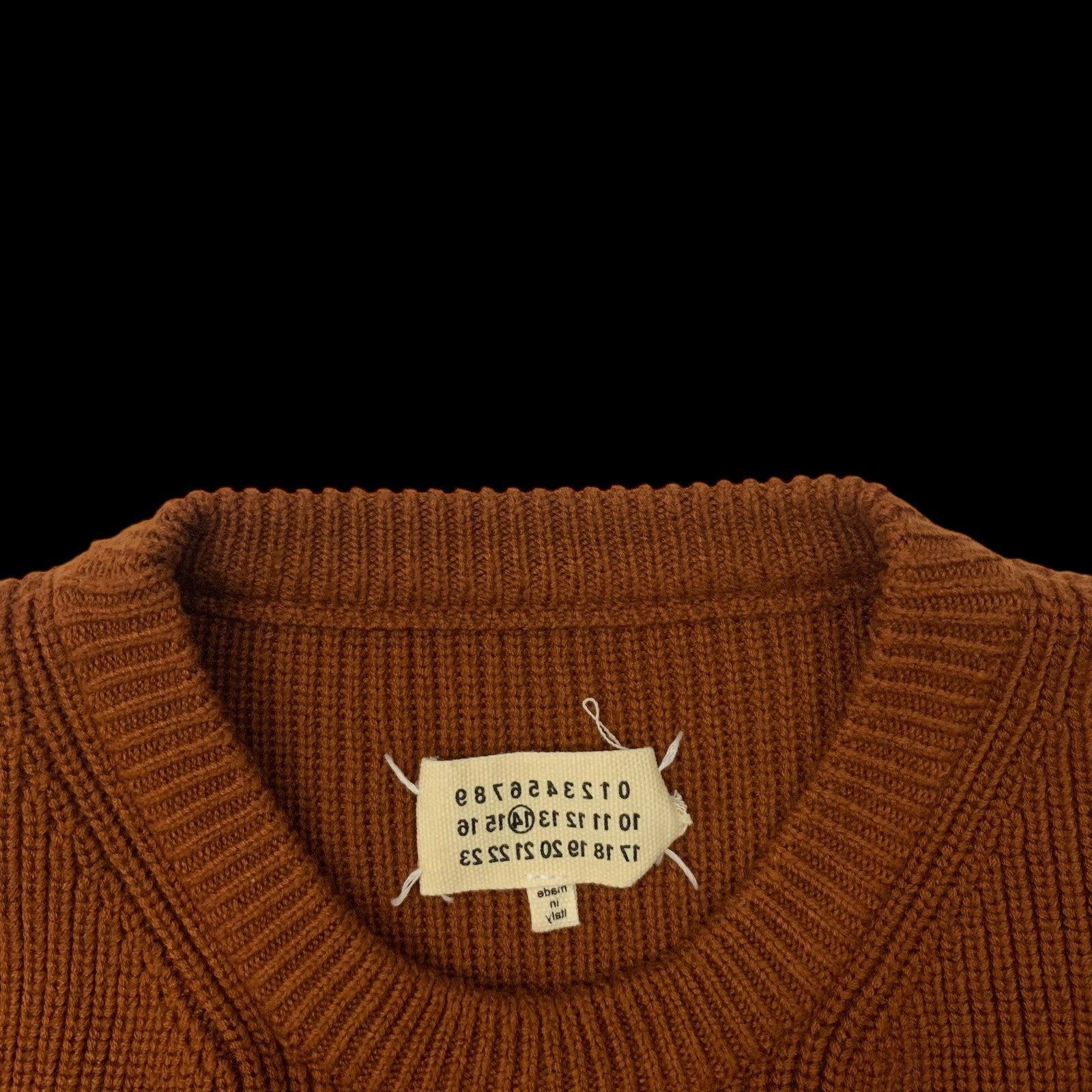 Maison Margiela Ribbed Knit Sweatshirt Burnt Orange (Fits XL)
