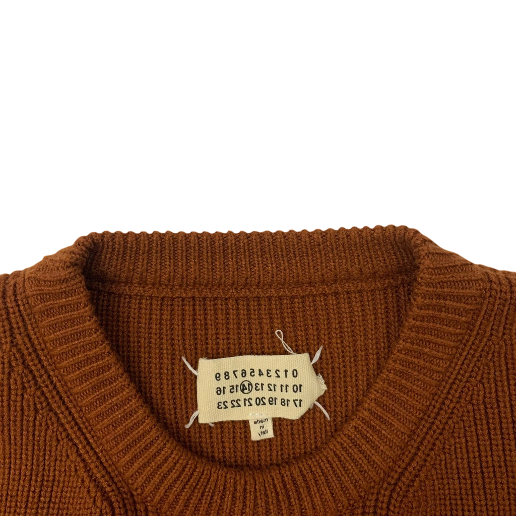 Maison Margiela Ribbed Knit Sweatshirt Burnt Orange (Fits XL)