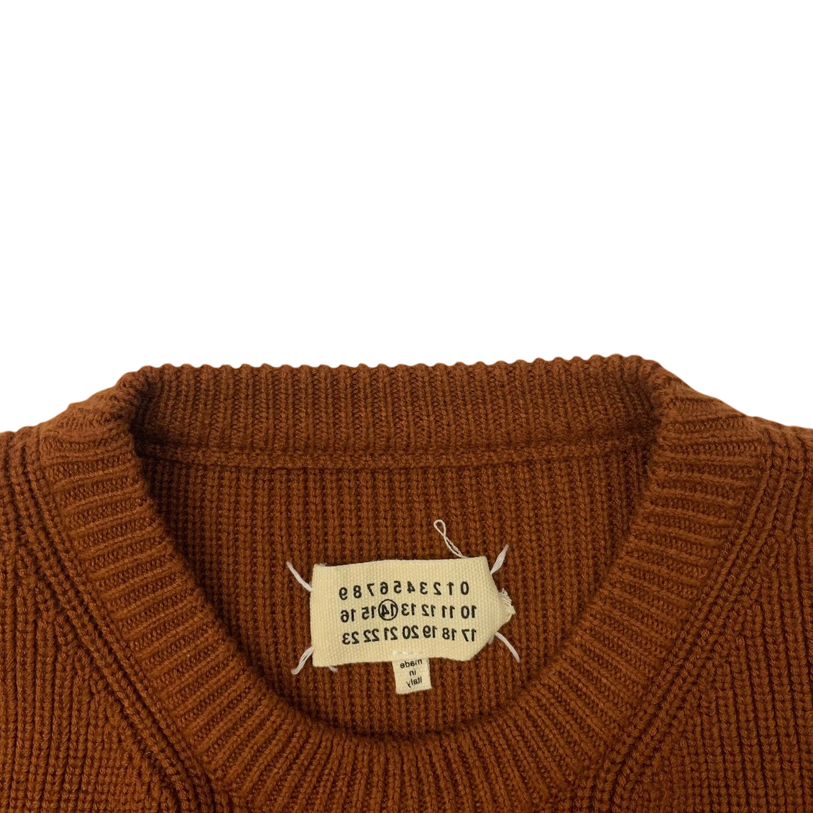 Maison Margiela Ribbed Knit Sweatshirt Burnt Orange (Fits XL)