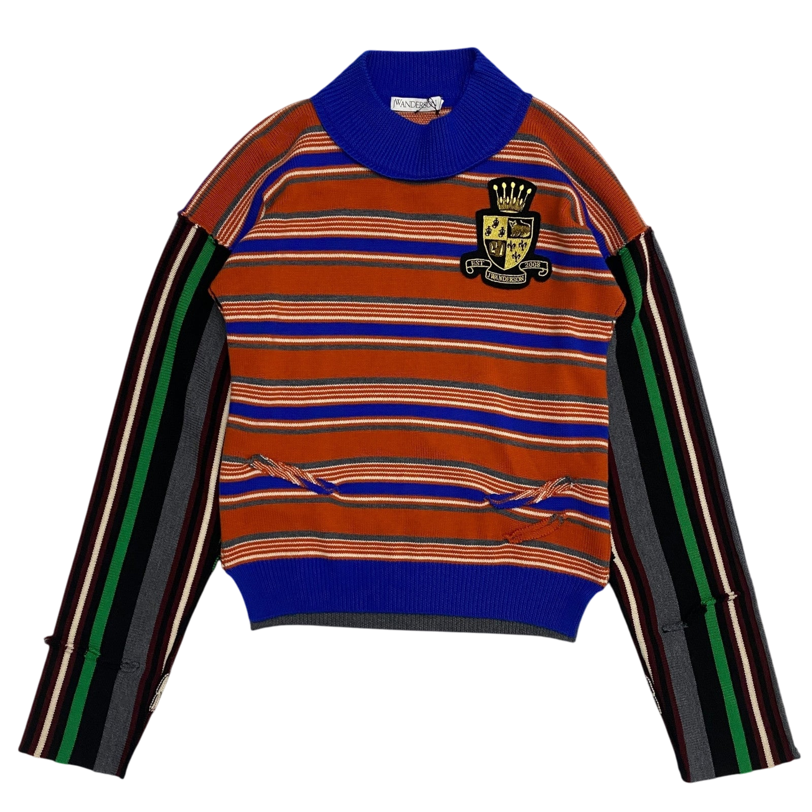 J.W. Anderson Deconstructed Logo Patch Striped Jumper (Size M)