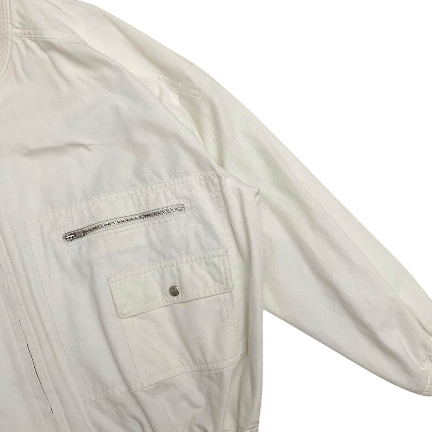 Issey Miyake Issey Sport AW1988 Care Label Bomber Jacket White (Fits M-L)