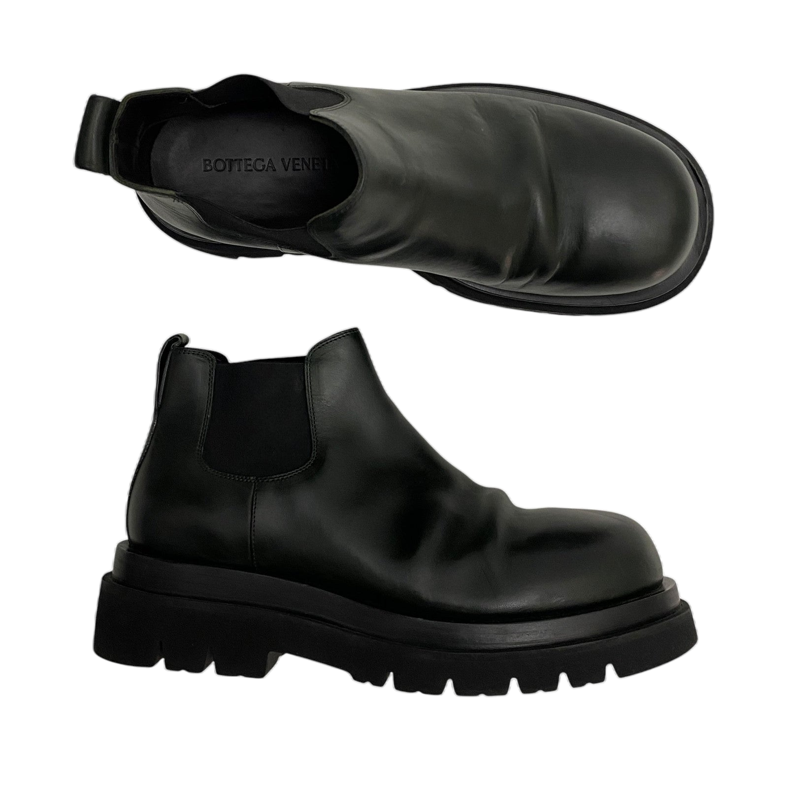 Bottega Veneta Lug Chelsea Ankle Boots Dark Green(Size 43/US10)