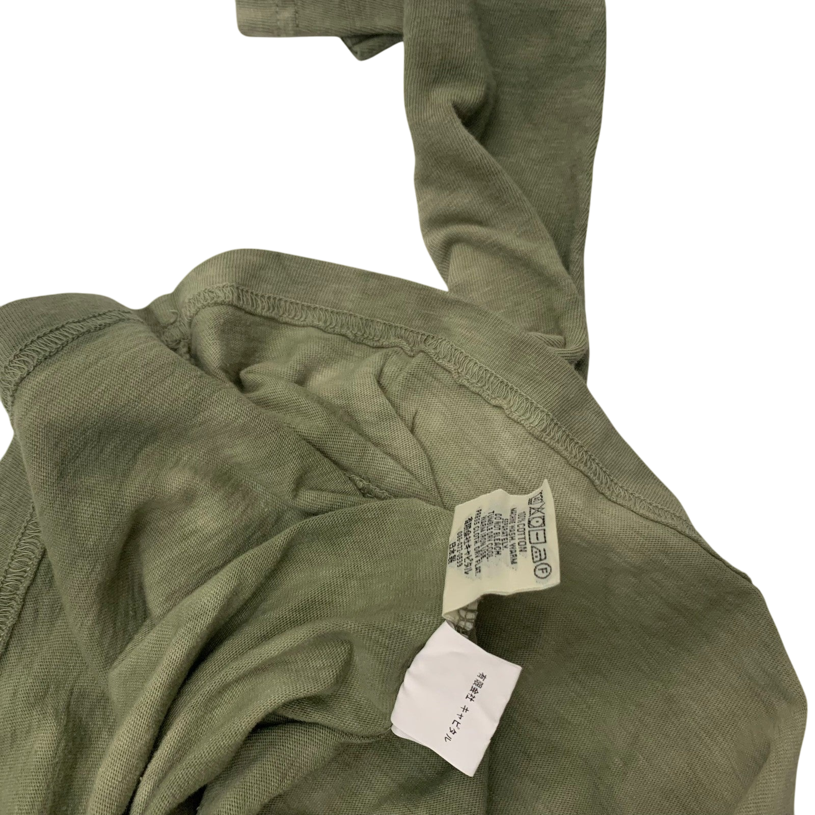 Kapital Tenjiku Uneven Dip Dye Crulon Long-Sleeve Tee Khaki (Fits M)