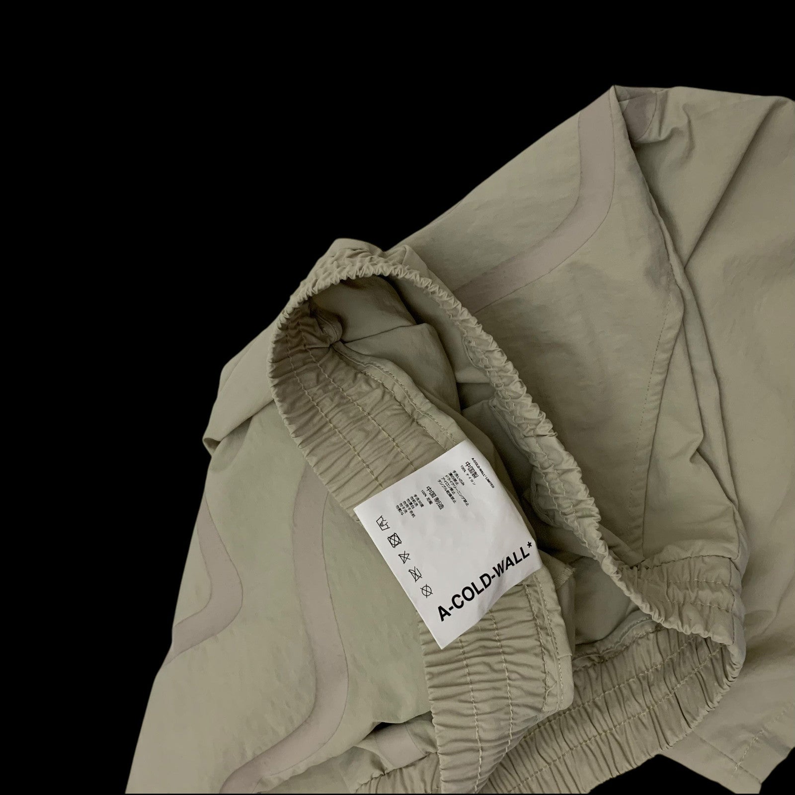 A-Cold-Wall Bracket Taped Track Shorts Beige (Size M)