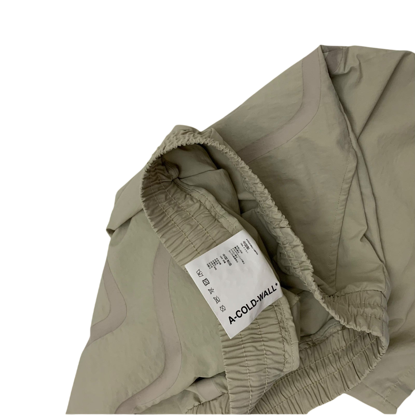 A-Cold-Wall Bracket Taped Track Shorts Beige (Size M)