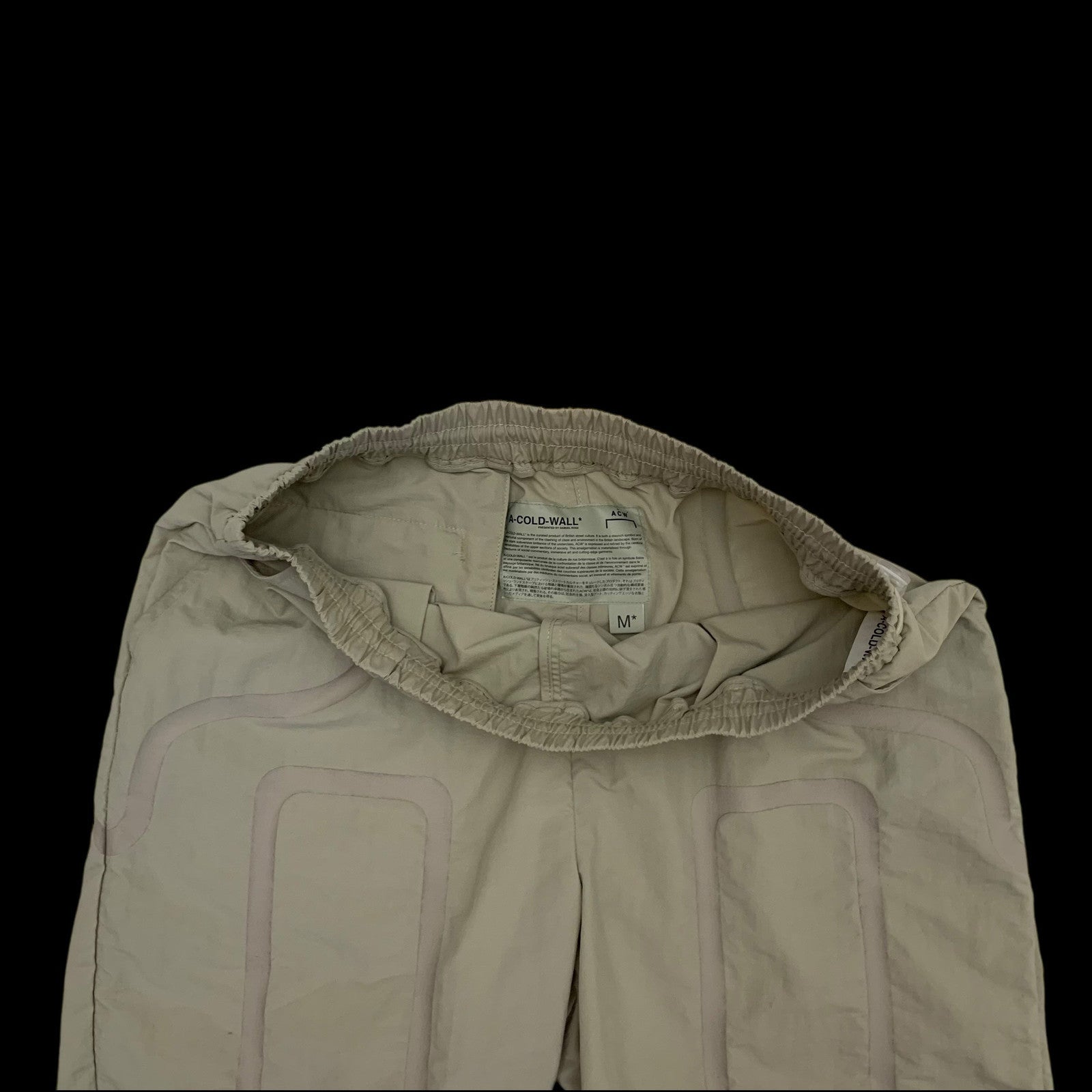 A-Cold-Wall Bracket Taped Track Shorts Beige (Size M)