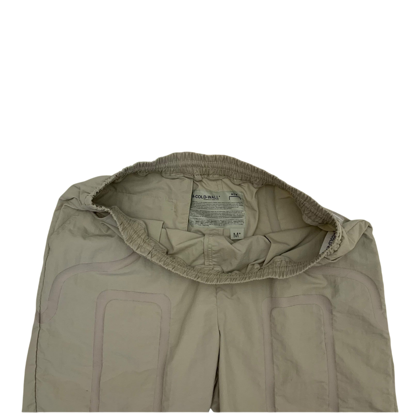 A-Cold-Wall Bracket Taped Track Shorts Beige (Size M)