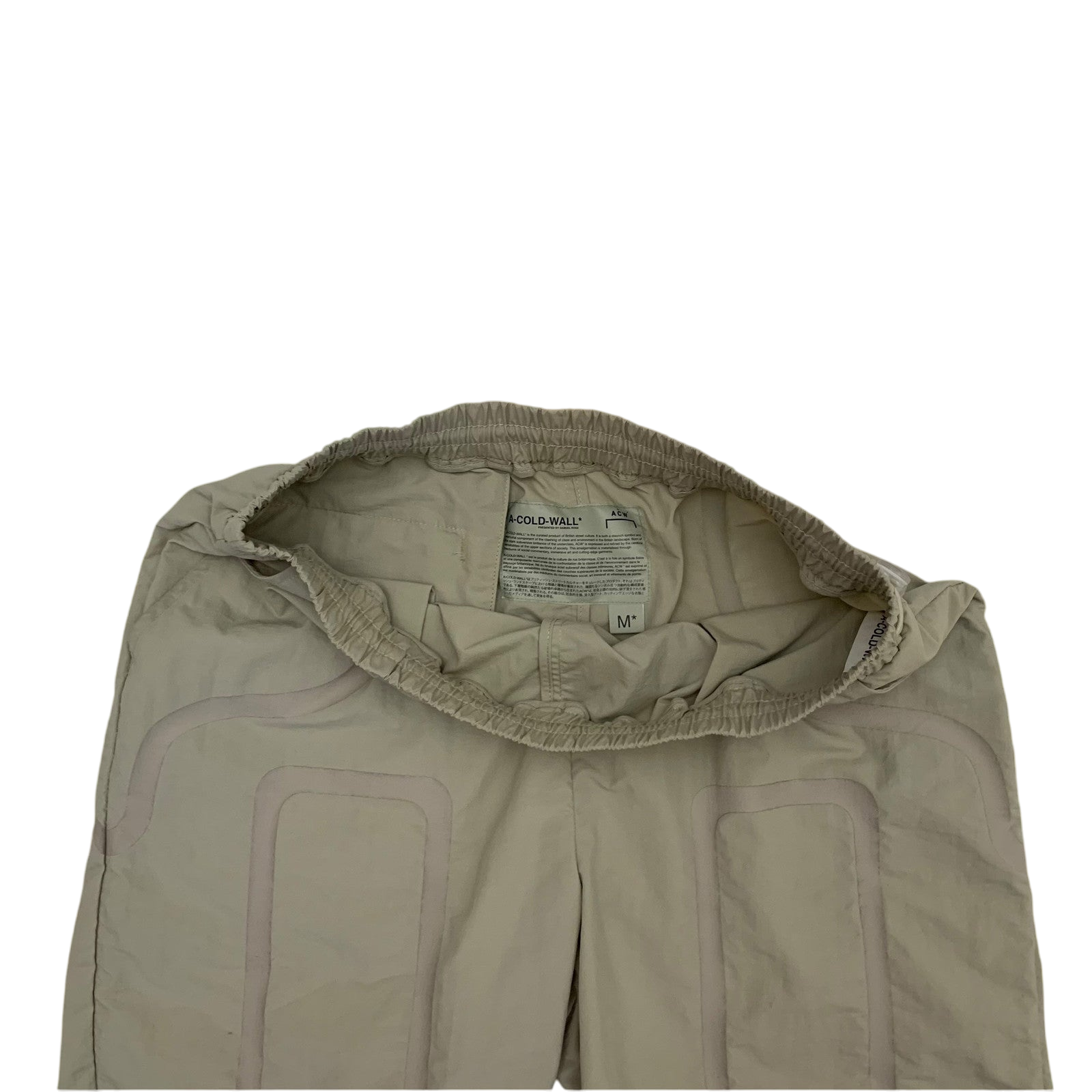 A-Cold-Wall Bracket Taped Track Shorts Beige (Size M)