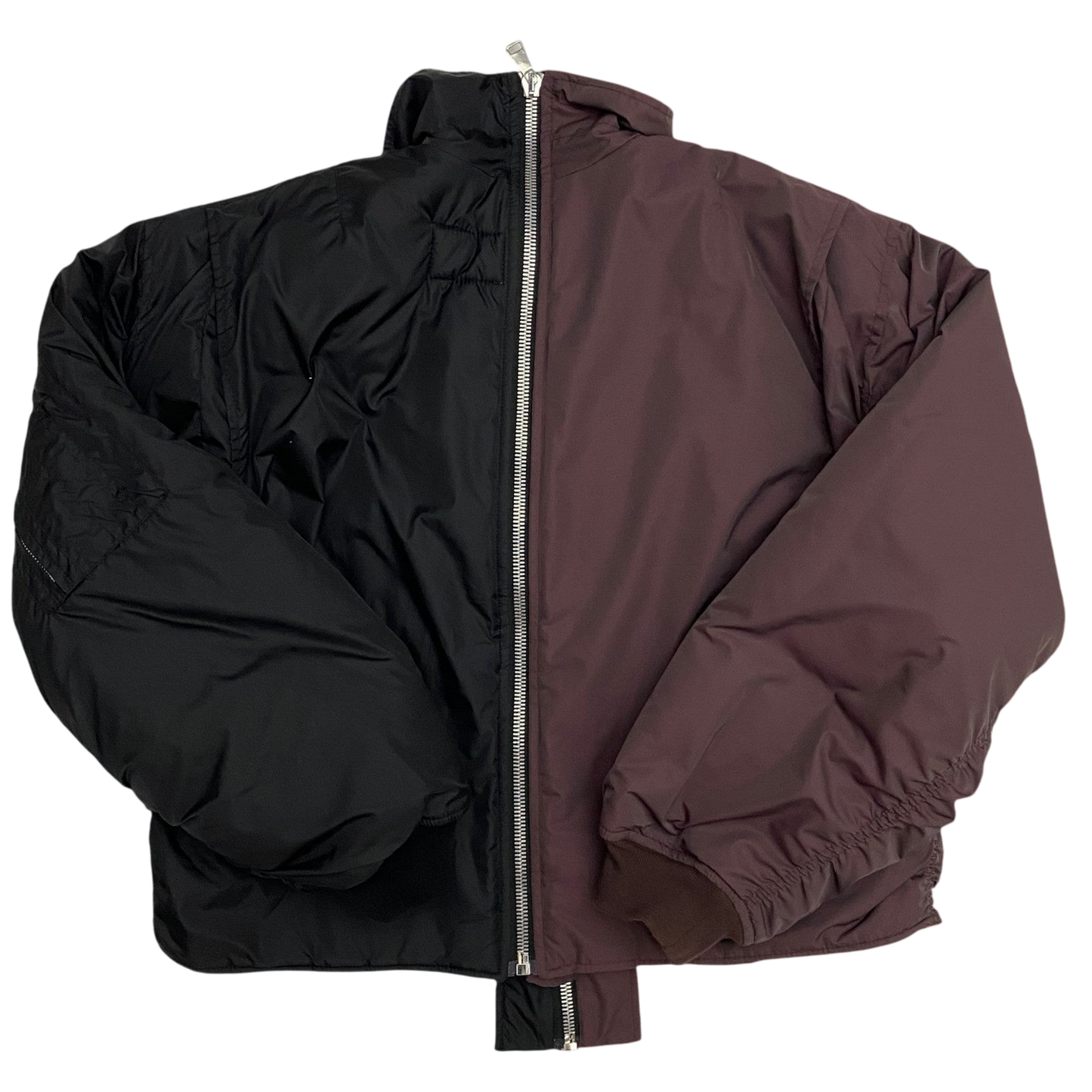 (DI)VISION Split Bomber Jacket Cropped Burgundy/Black (Fits M-L)