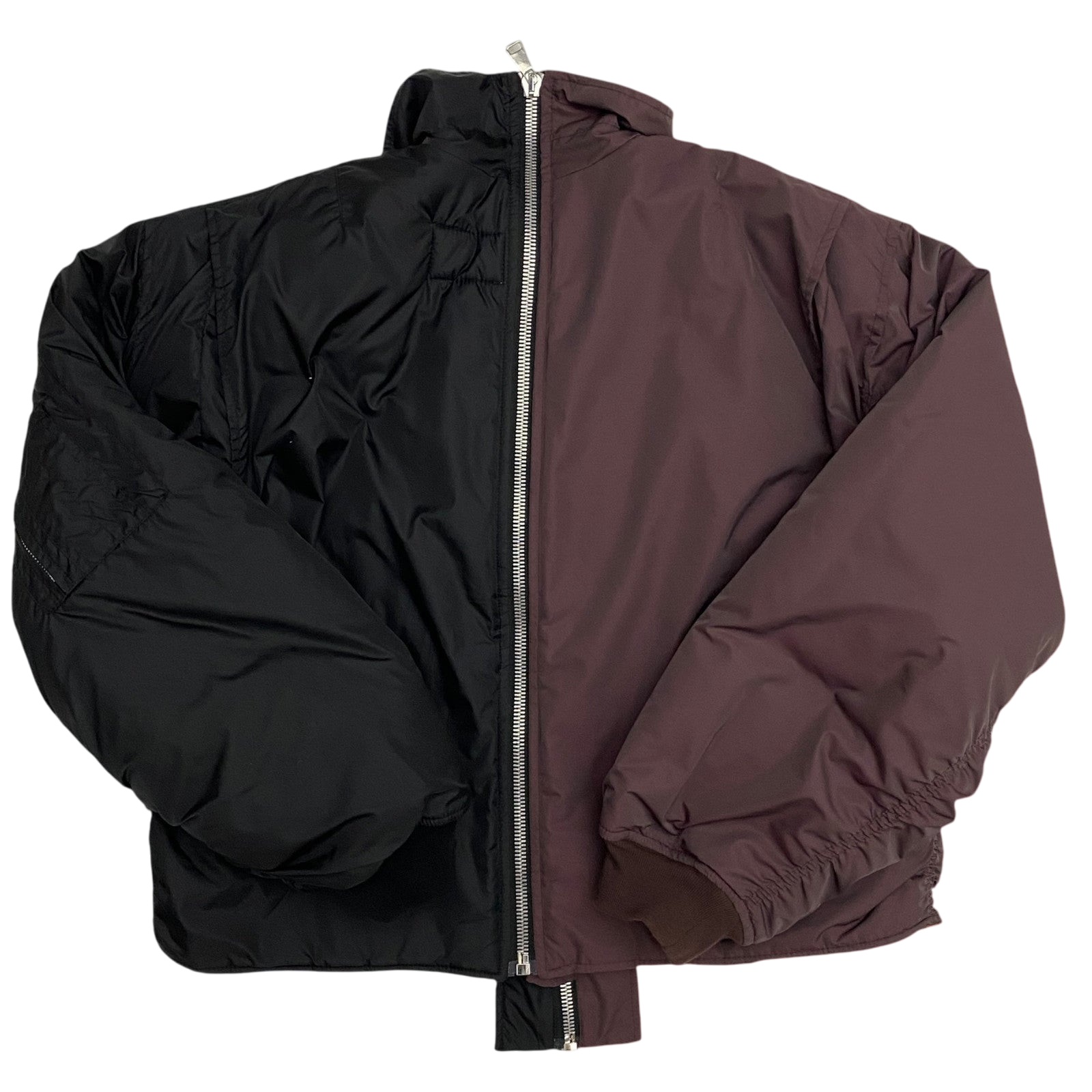 (DI)VISION Split Bomber Jacket Cropped Burgundy/Black (Fits M-L)