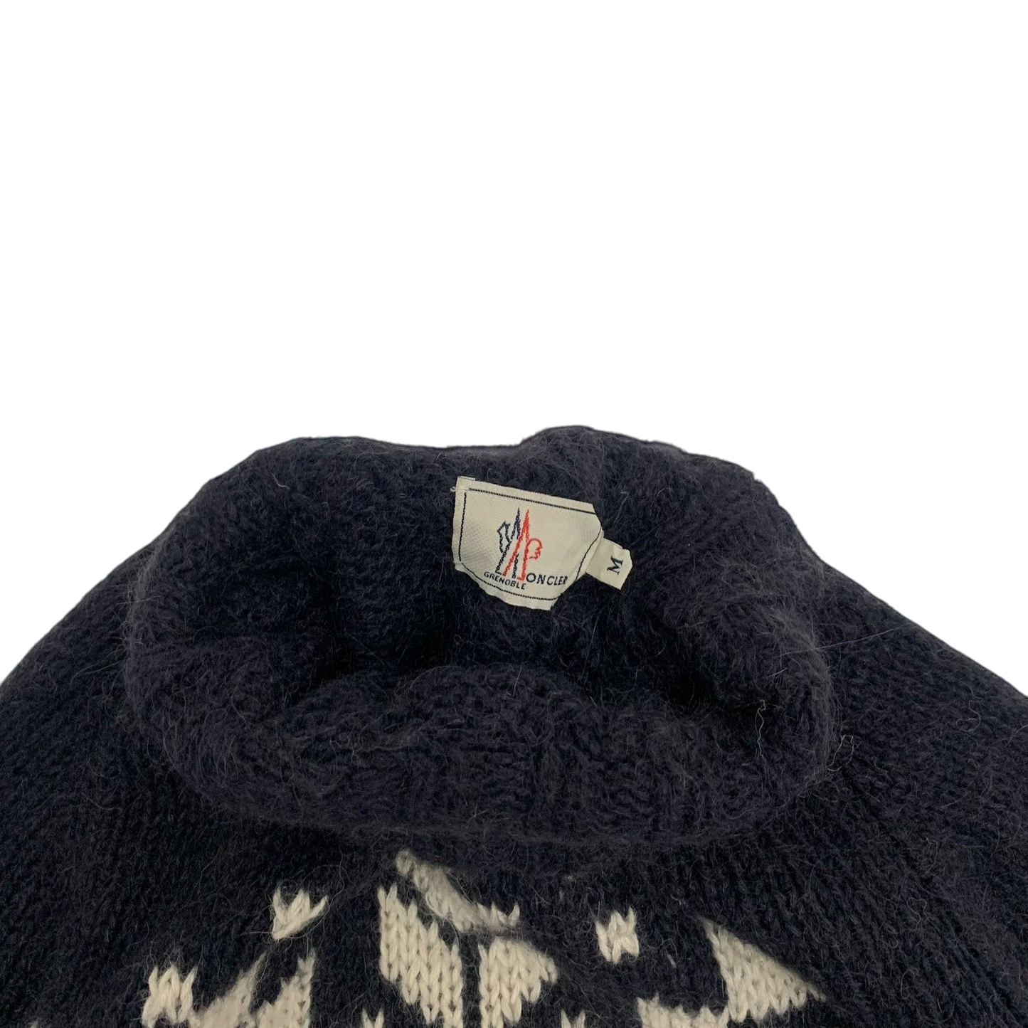 Moncler Vintage Graphic Wool Knit Sweatshirt Navy (Size M womens)