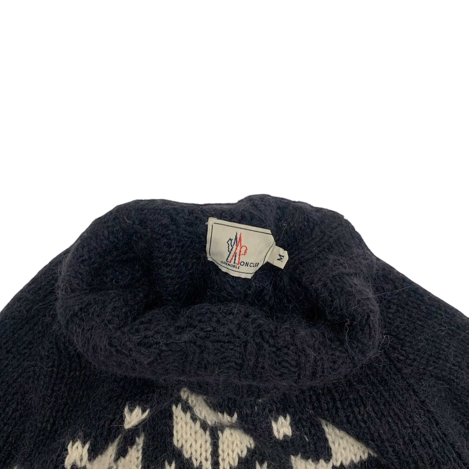 Moncler Vintage Graphic Wool Knit Sweatshirt Navy (Size M womens)