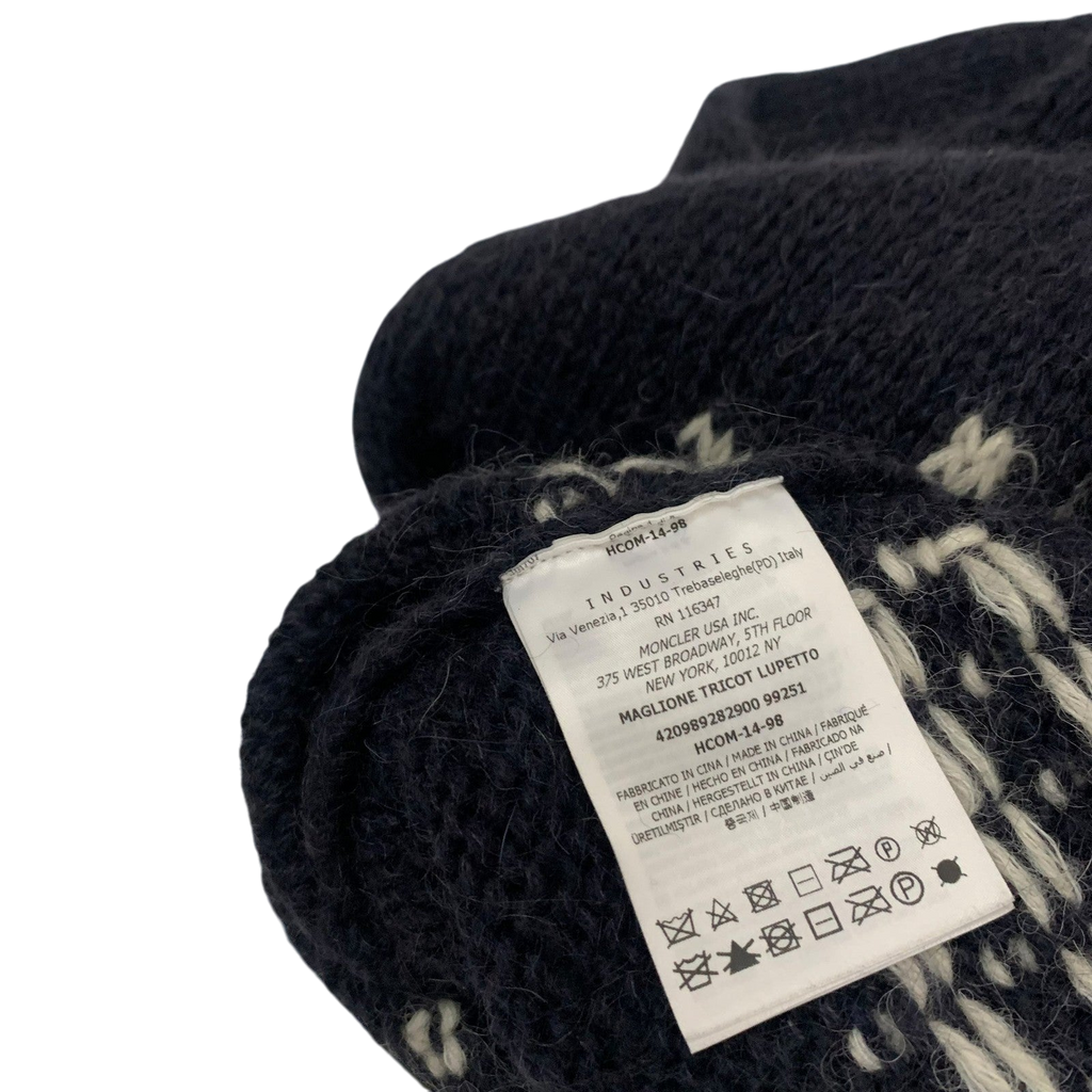 Moncler Vintage Graphic Wool Knit Sweatshirt Navy (Size M womens)