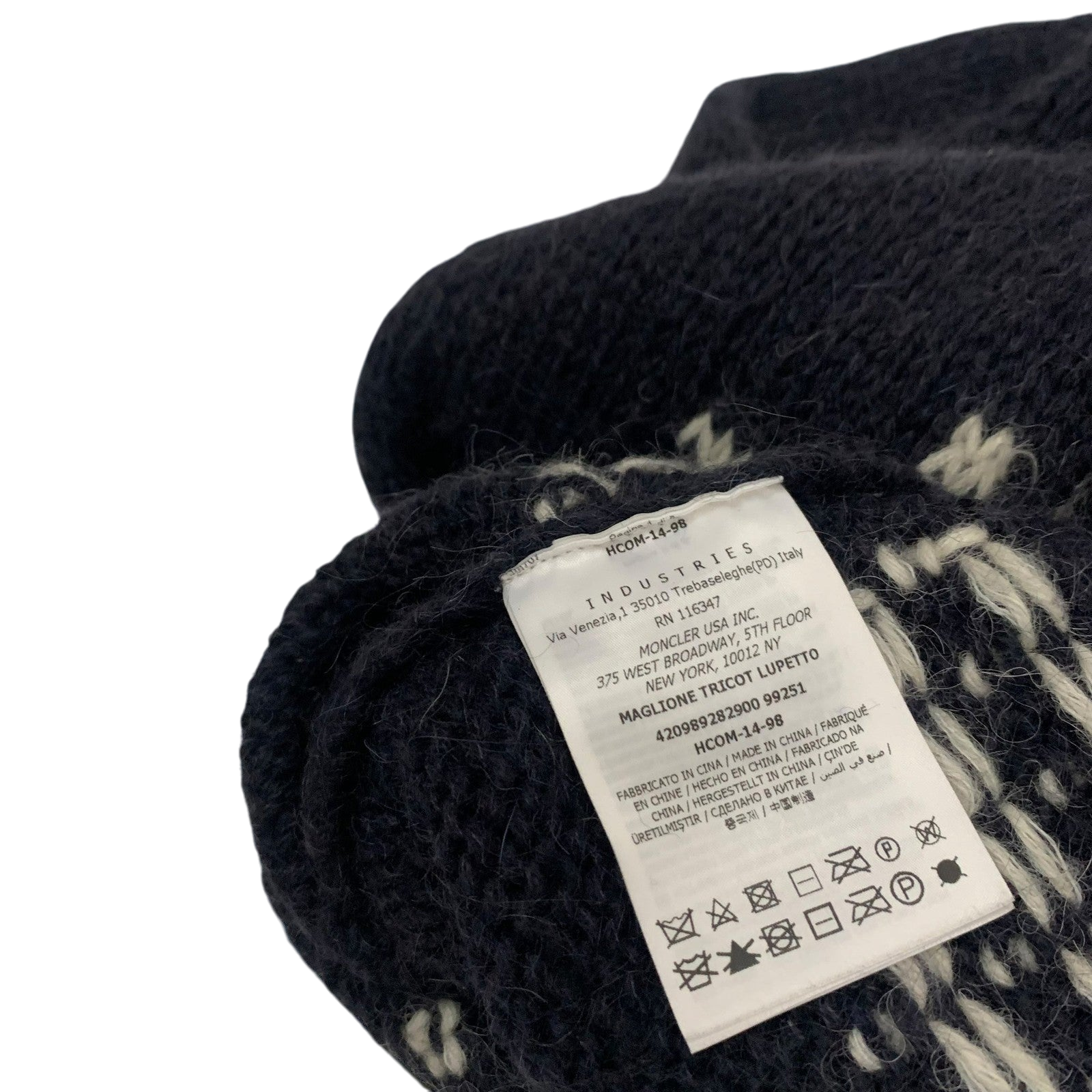 Moncler Vintage Graphic Wool Knit Sweatshirt Navy (Size M womens)