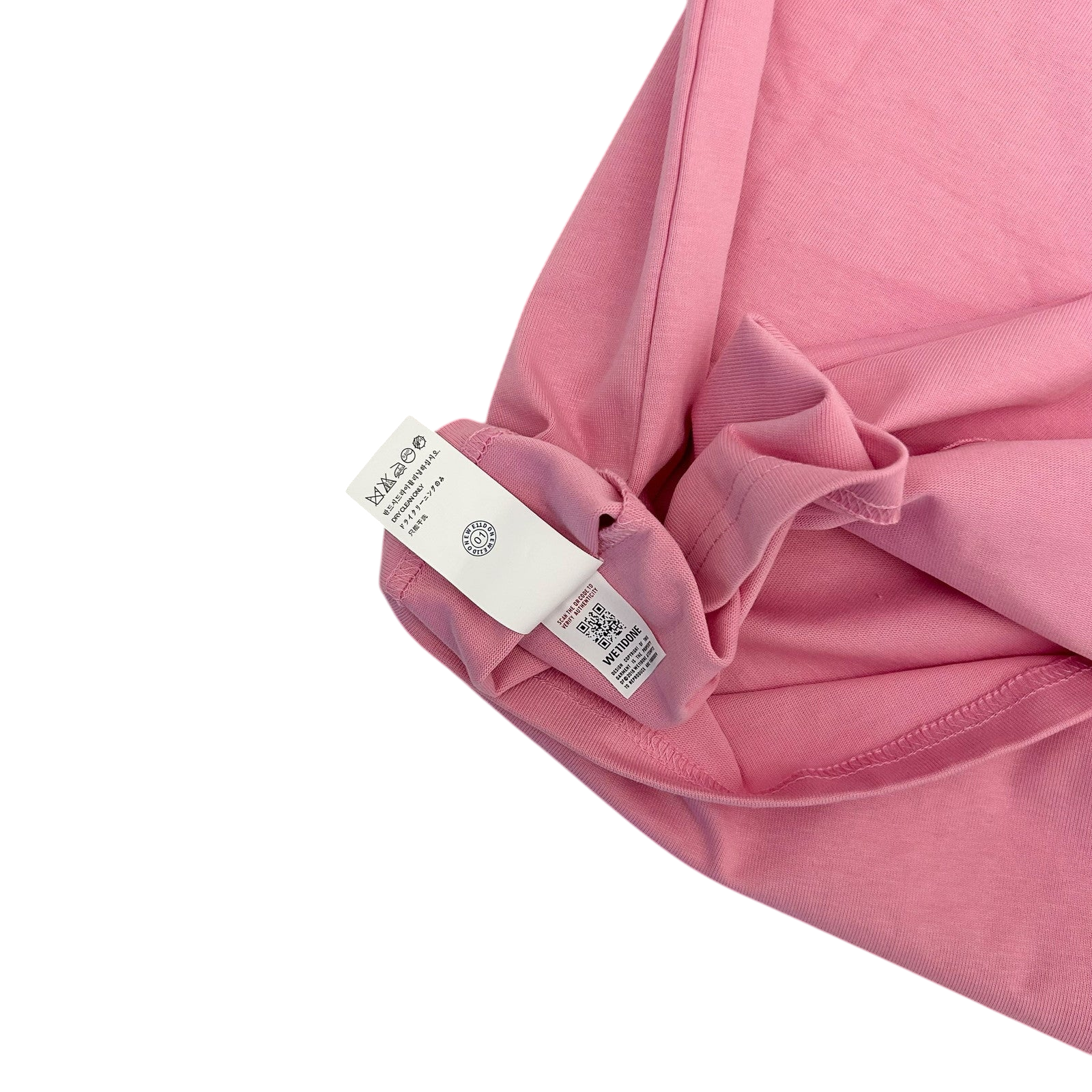 WE11DONE Classic Embroidered Logo T-Shirt Pink (Fits L)