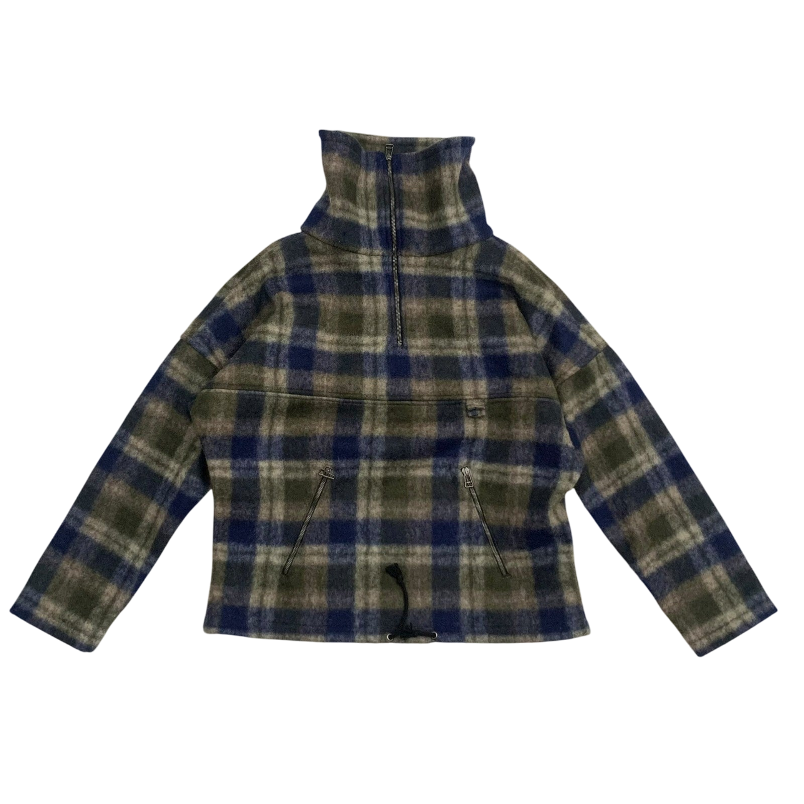 Reese Cooper AW18 Lone Pine High Neck Wool Check Pullover Jacket (Fits L-XL)