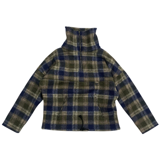 Reese Cooper AW18 Lone Pine High Neck Wool Check Pullover Jacket (Fits L-XL)