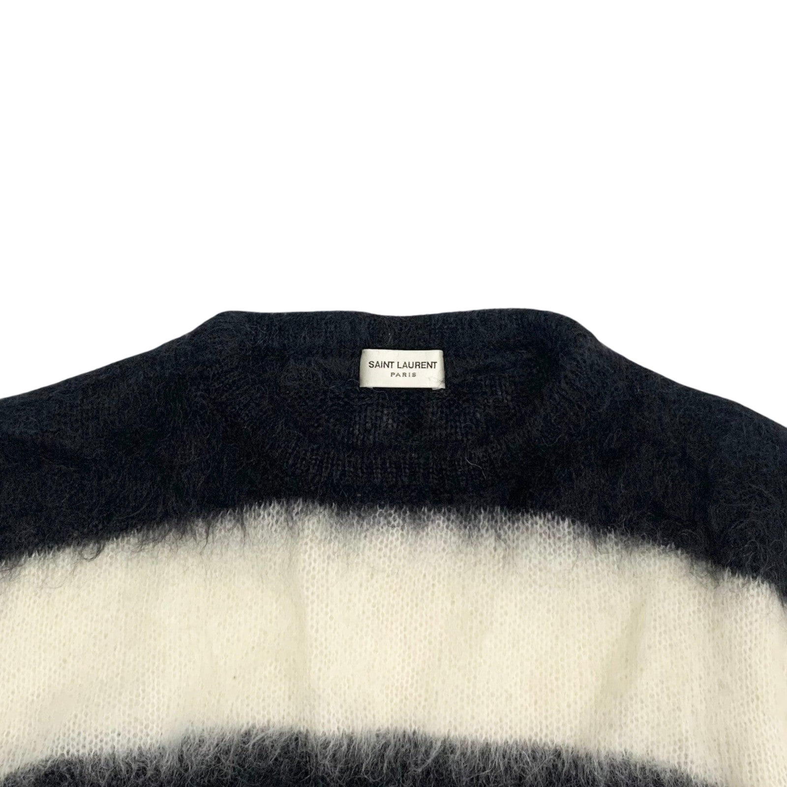 Saint Laurent FW18 Distressed Striped Knit Sweatshirt (Size L)