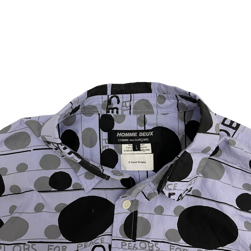 Comme des Garçons (CDG) Homme Deux ‘Blobs For Peace’ Print Shirt (Fits M)