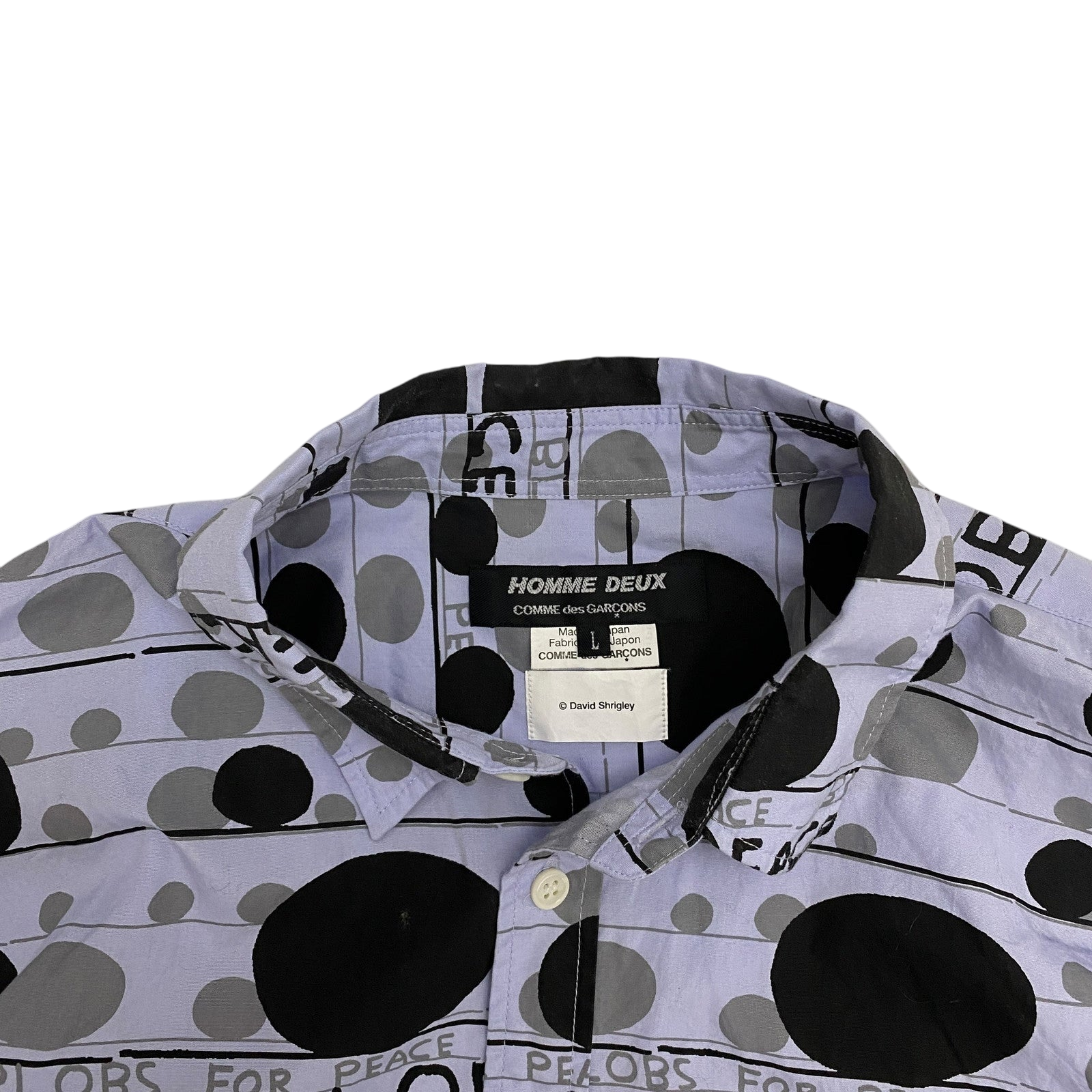 Comme des Garçons (CDG) Homme Deux ‘Blobs For Peace’ Print Shirt (Fits M)
