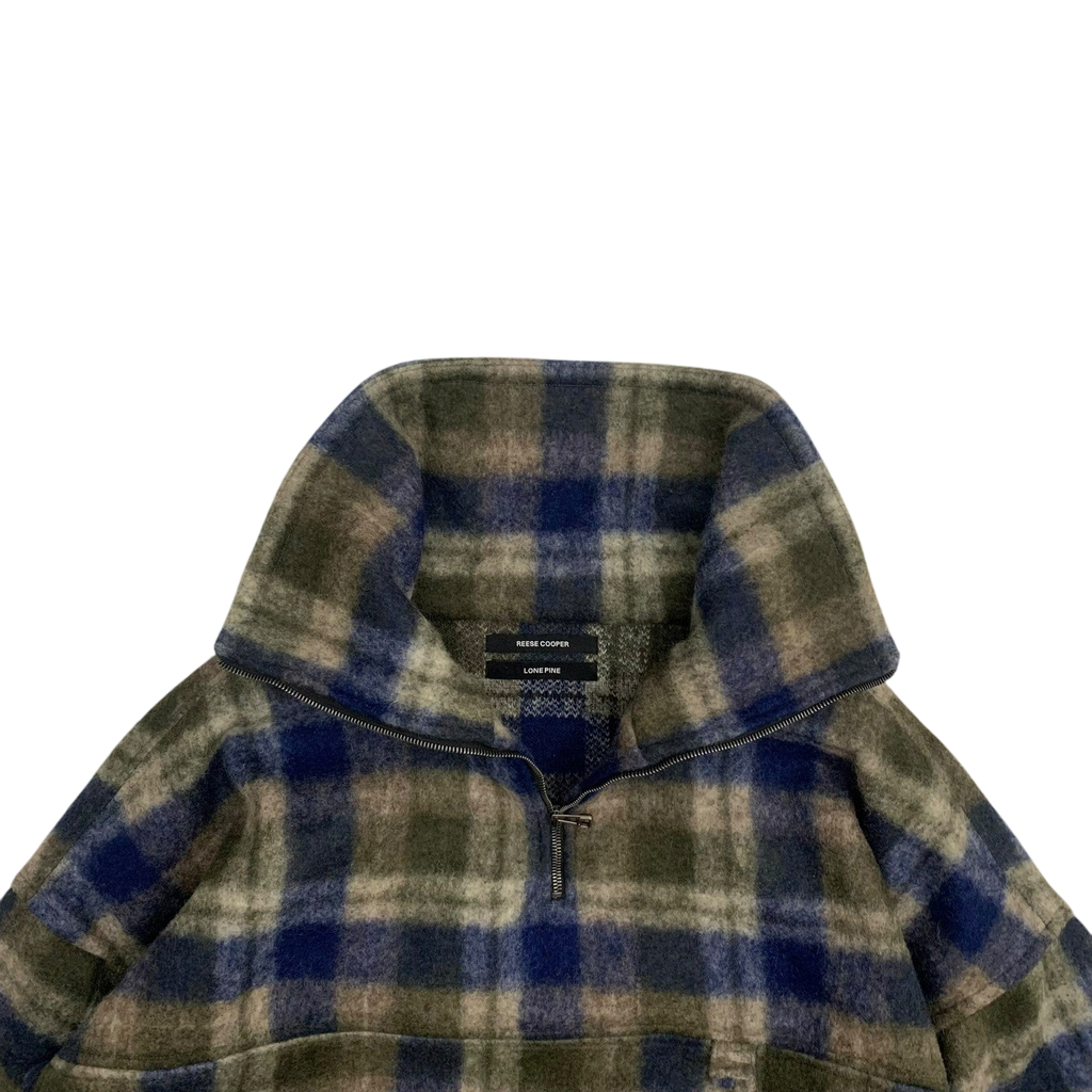Reese Cooper AW18 Lone Pine High Neck Wool Check Pullover Jacket (Fits L-XL)