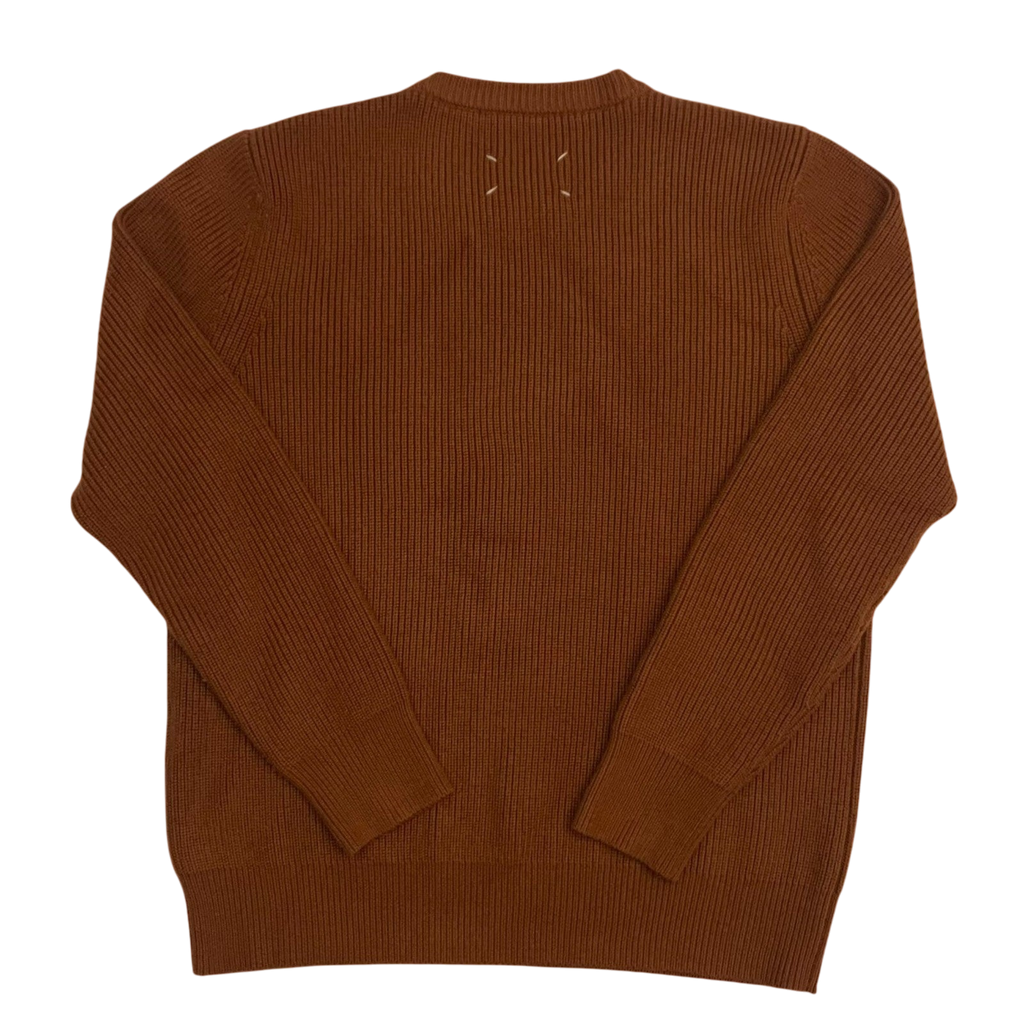 Maison Margiela Ribbed Knit Sweatshirt Burnt Orange (Fits XL)