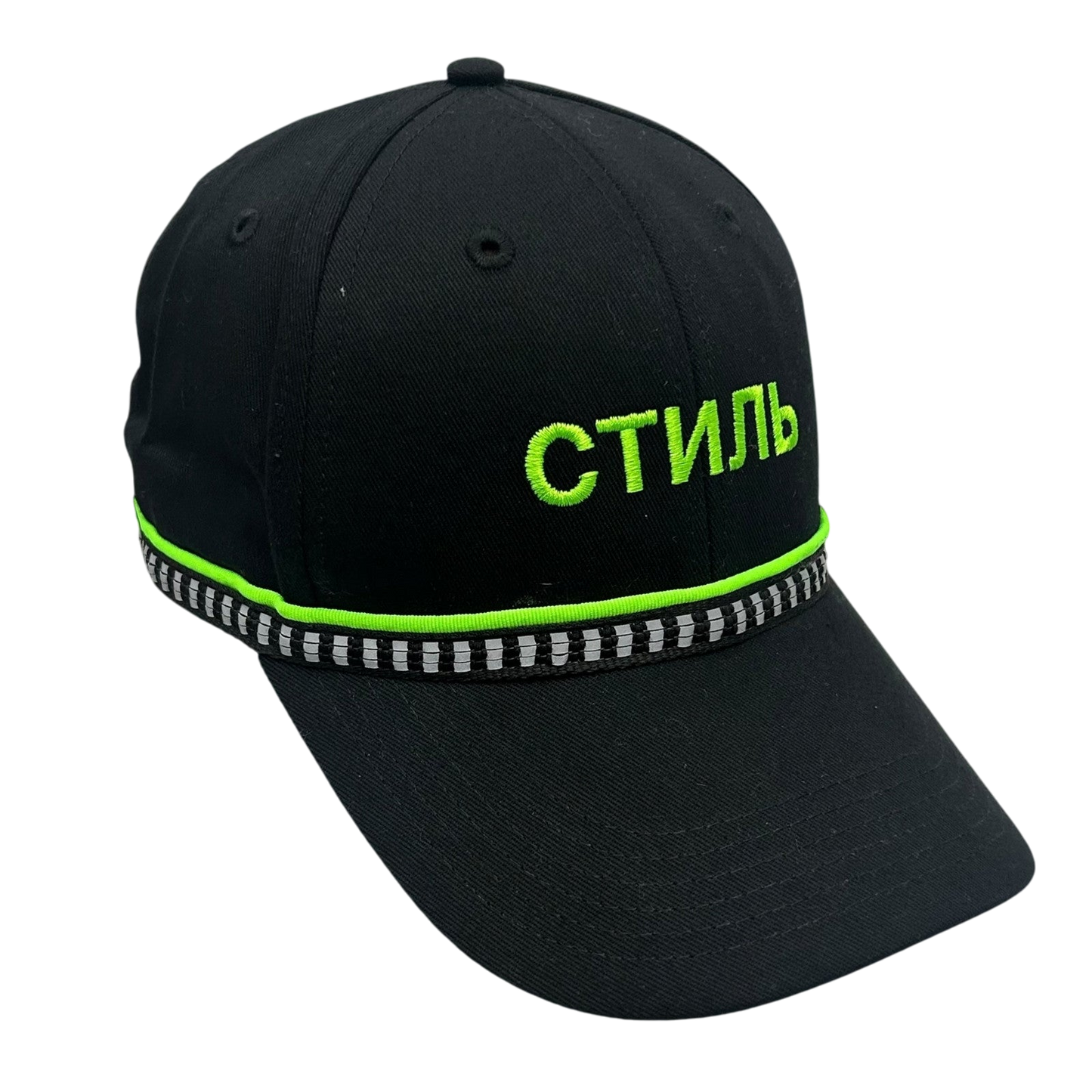 Heron Preston СТИЛЬ Reflective Cap Black/ Neon Green